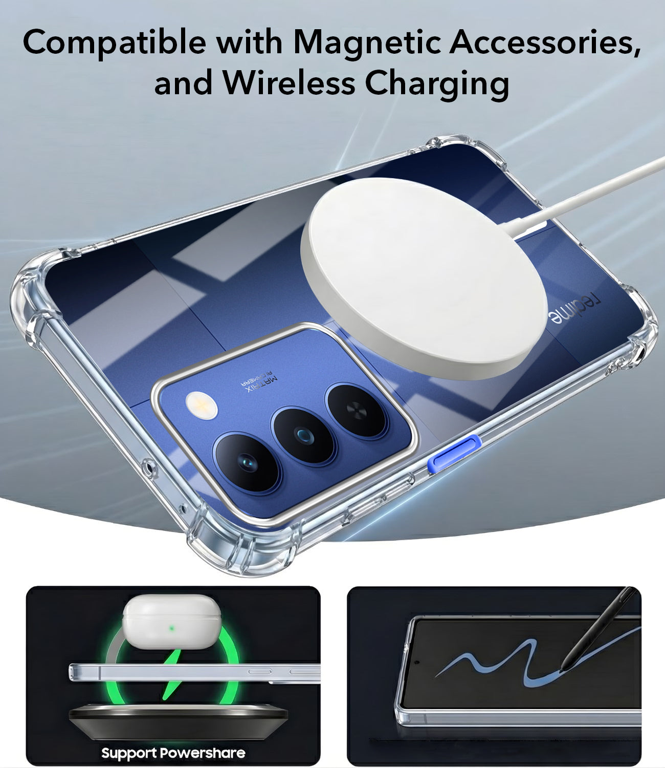 For Realme P4 Lite 5G | Realme Narzo 100 Lite 5G Back Cover Shockproof Crystal-Clear (Magsafe Wireless Support | Drop & Camera Protection | Hard Polycarbonate)