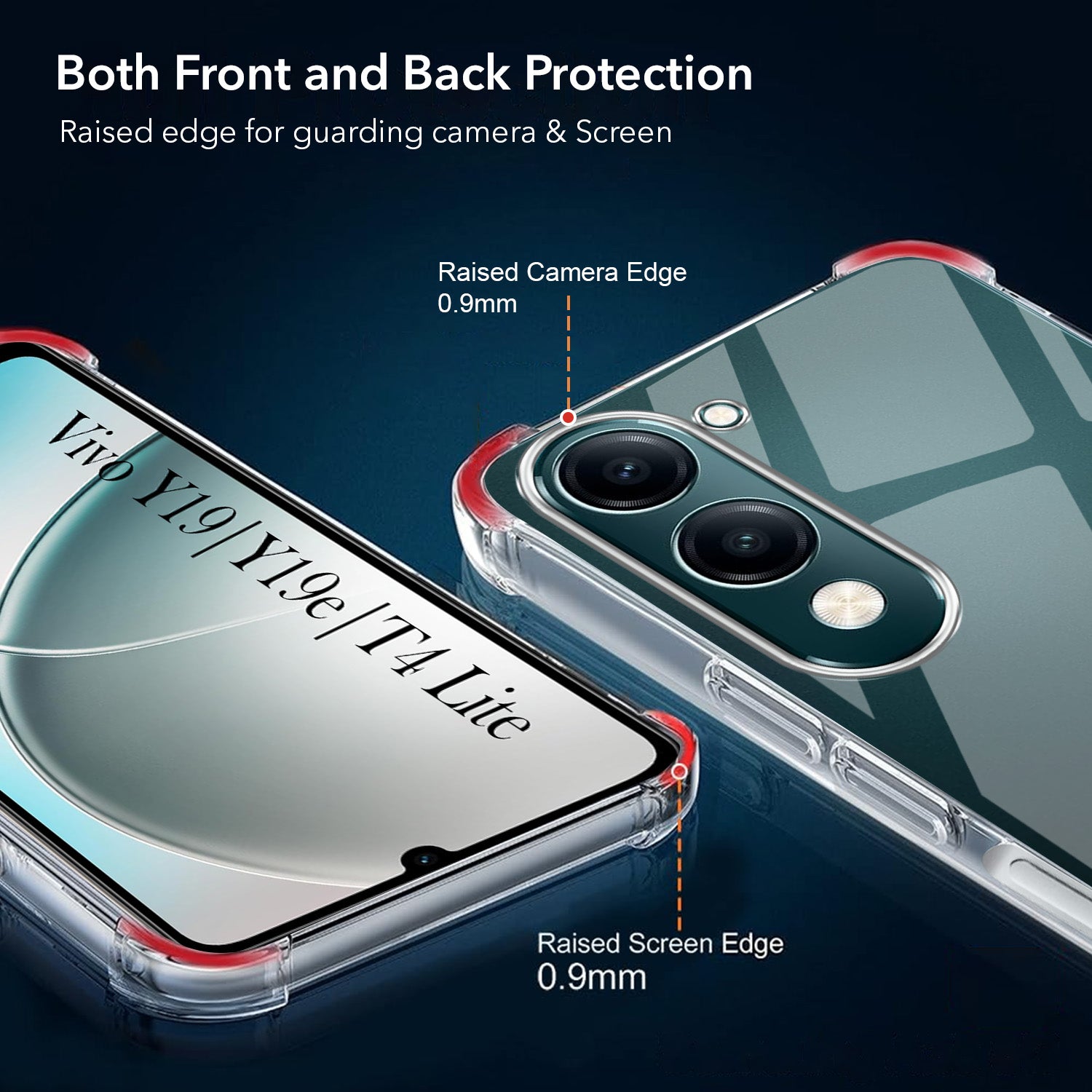 For Vivo Y19 | Vivo Y19e | Vivo T4 Lite Back Cover Case Shockproof Crystal-Clear | Drop & Camera Protection | Hard Polycarbonate)