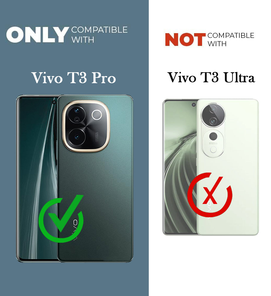For Vivo T3 Pro Back Cover Case PU Leather Finish (Professional Minimalist Texture | MagSafe Compatile | Camera Protection | Sleek Sober Formal)