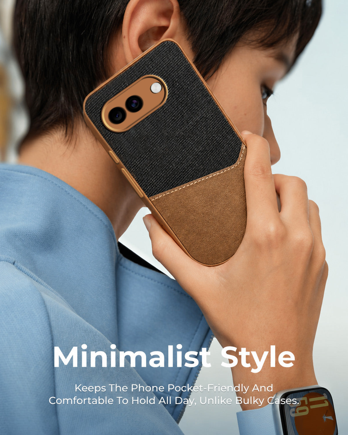 For Google Pixel 10a Back Cover Case (Dual PU Leather Stitch | Professional Minimalist | Soft and Flexible)