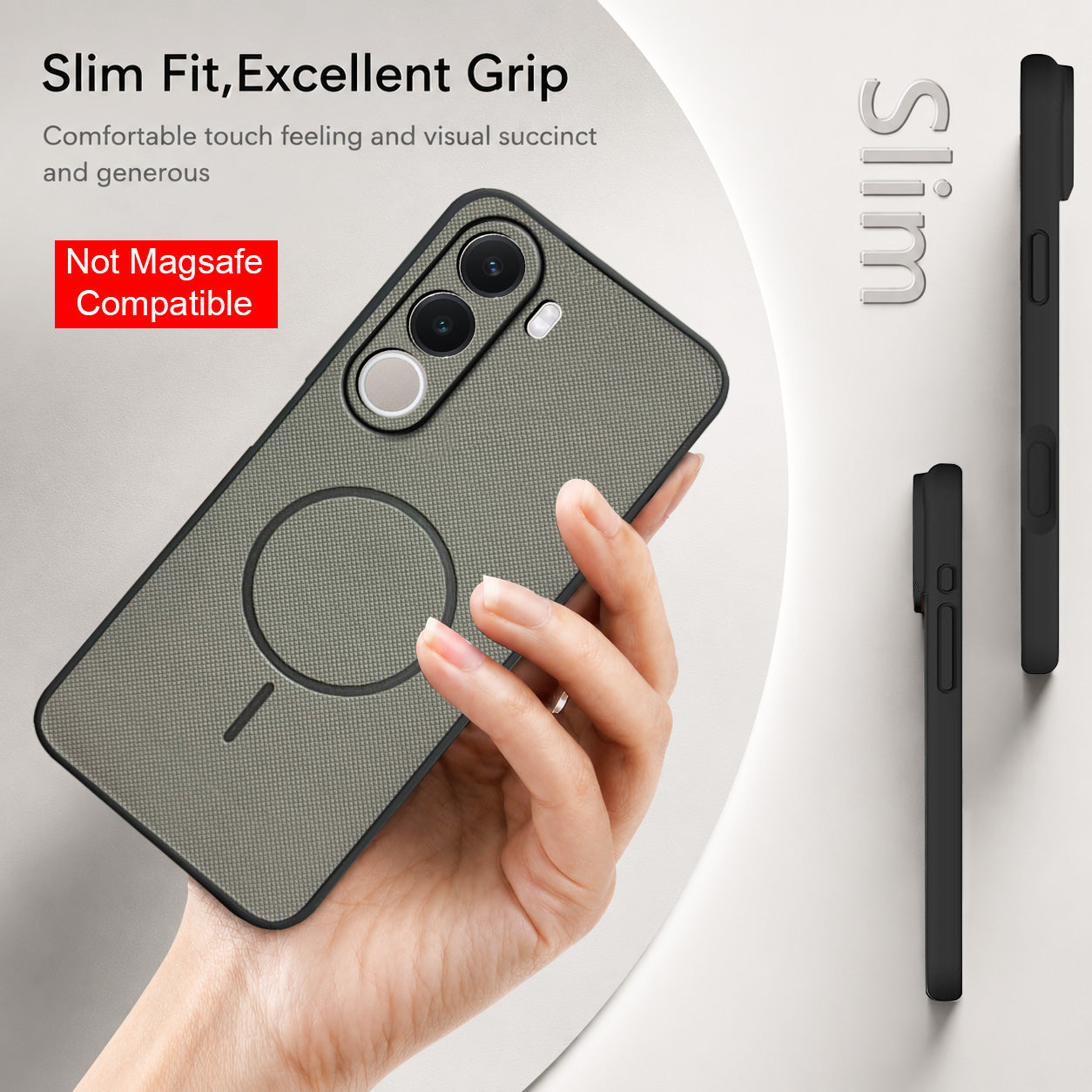 For Realme C100X Back Cover Case PU Leather (Texture Grip Design | Professional Minimalist | Camera Protection | Soft and Flexible)