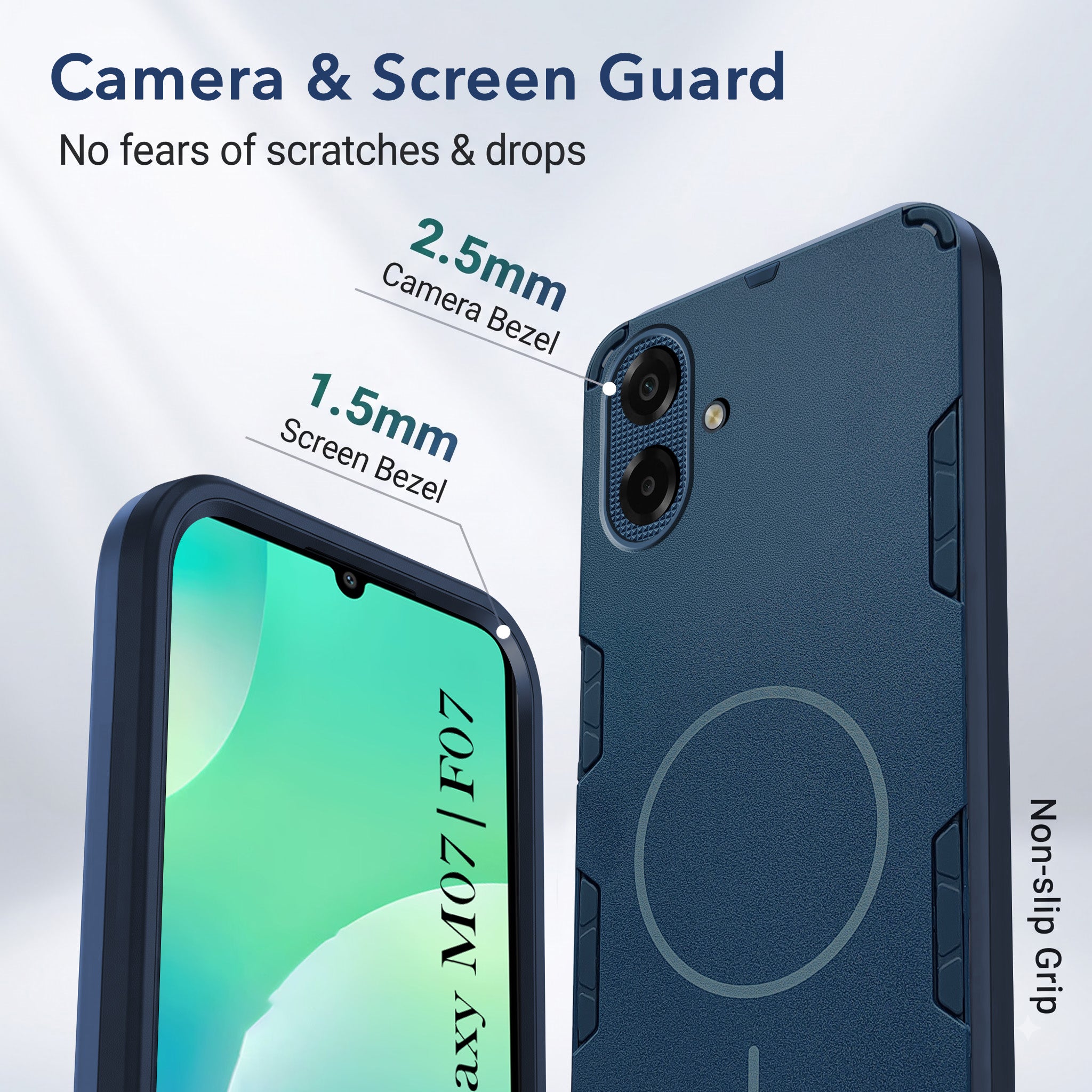 For Samsung Galaxy M07 | Samsung Galaxy F07 Back Cover Case (Slim Hybrid Armor | Shockproof Camera Protection | Rugged Dual Layer)