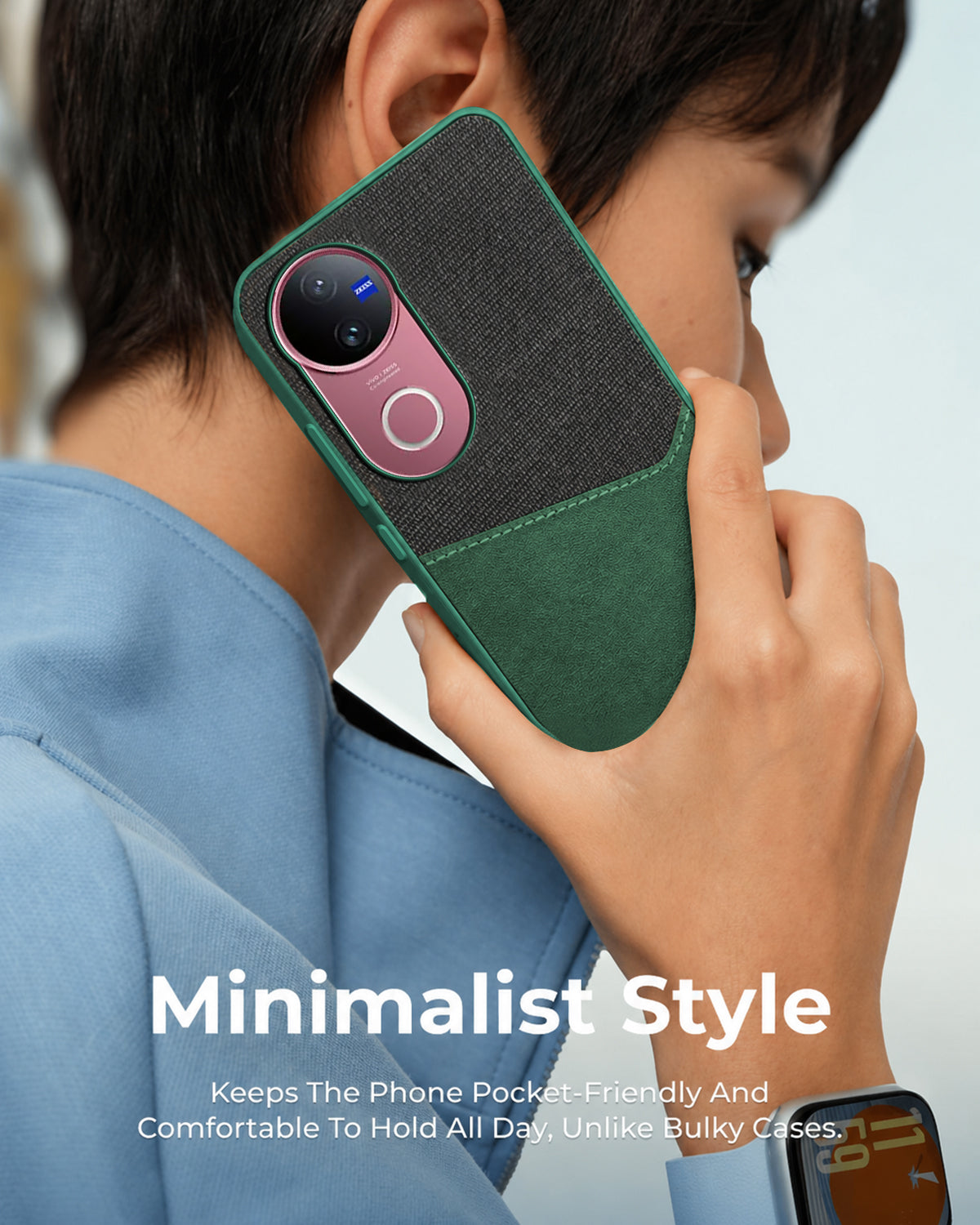 For Vivo V50 | Vivo V50e Back Cover Case (Dual PU Leather Stitch | Professional Minimalist | Soft and Flexible)