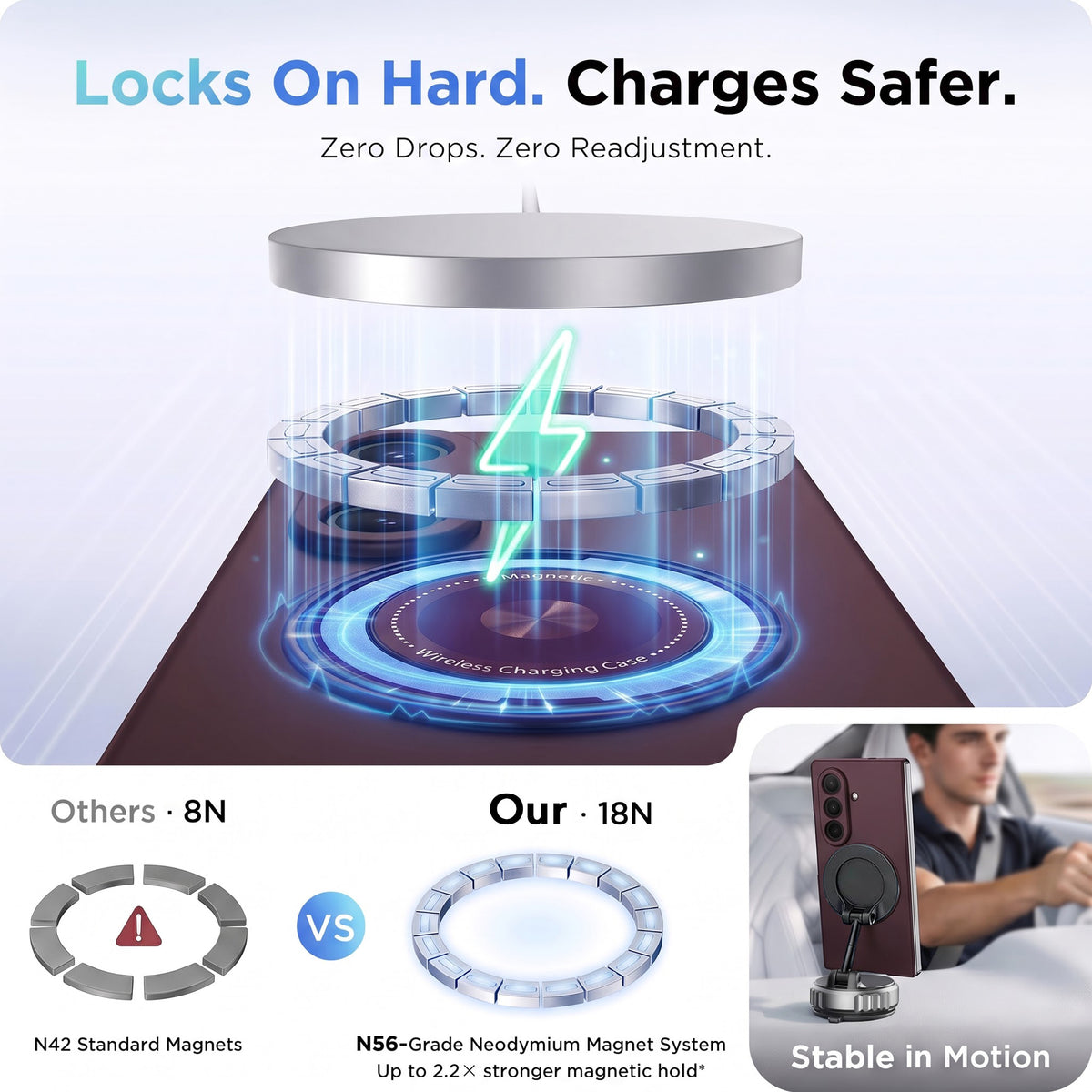 For Samsung Galaxy Z Fold 7 Back Cover Case (360° Rotating Kickstand Ring | Shockproof Camera Protection | Magnetic MagSafe Wireless Charging Support)