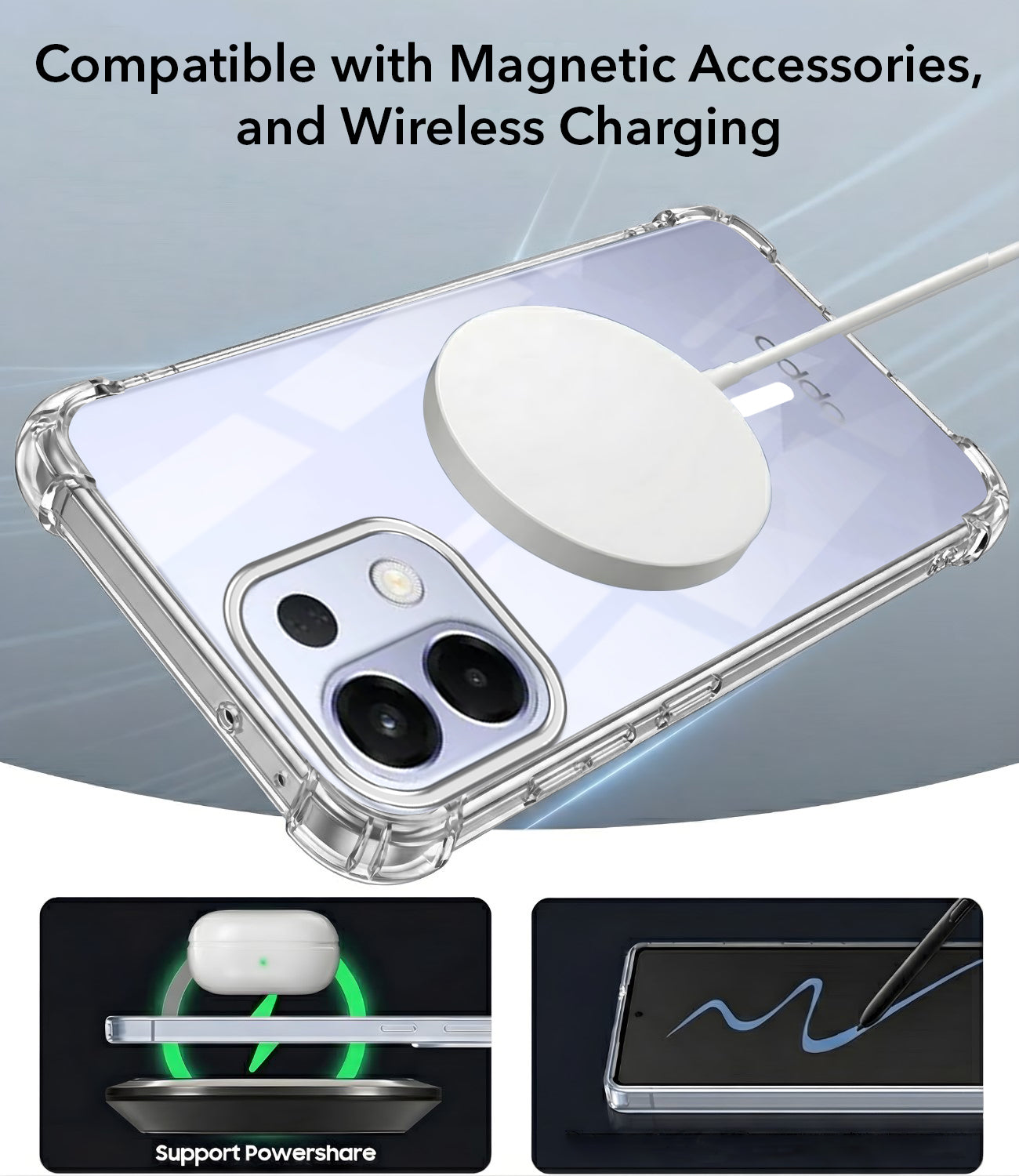 For Oppo K13 Back Cover Shockproof Crystal-Clear (Magsafe Wireless Support | Drop & Camera Protection | Hard Polycarbonate)