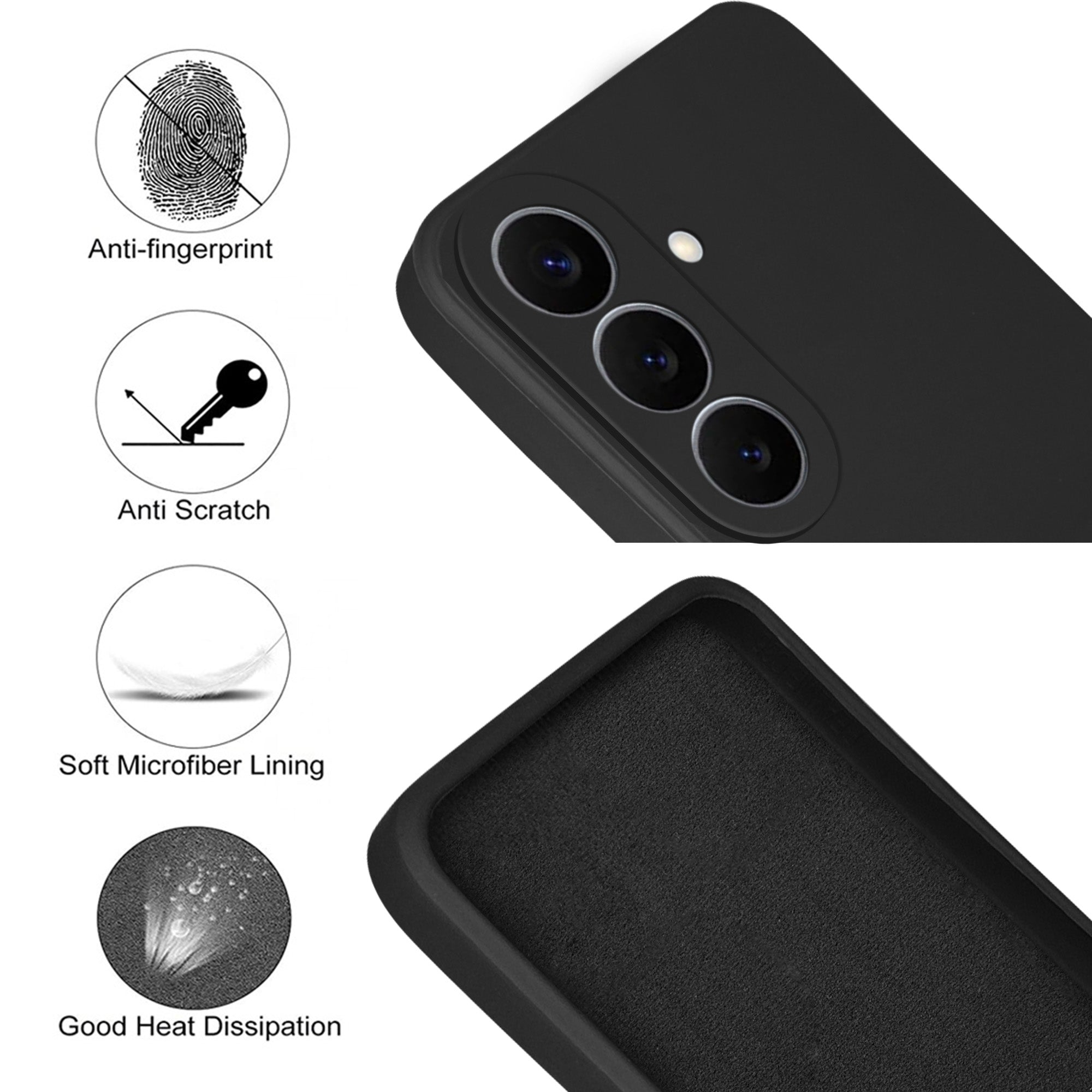 For Samsung Galaxy S26 5G Back Cover Case (Matte Finish Silicone with Inside Fiber cloth)