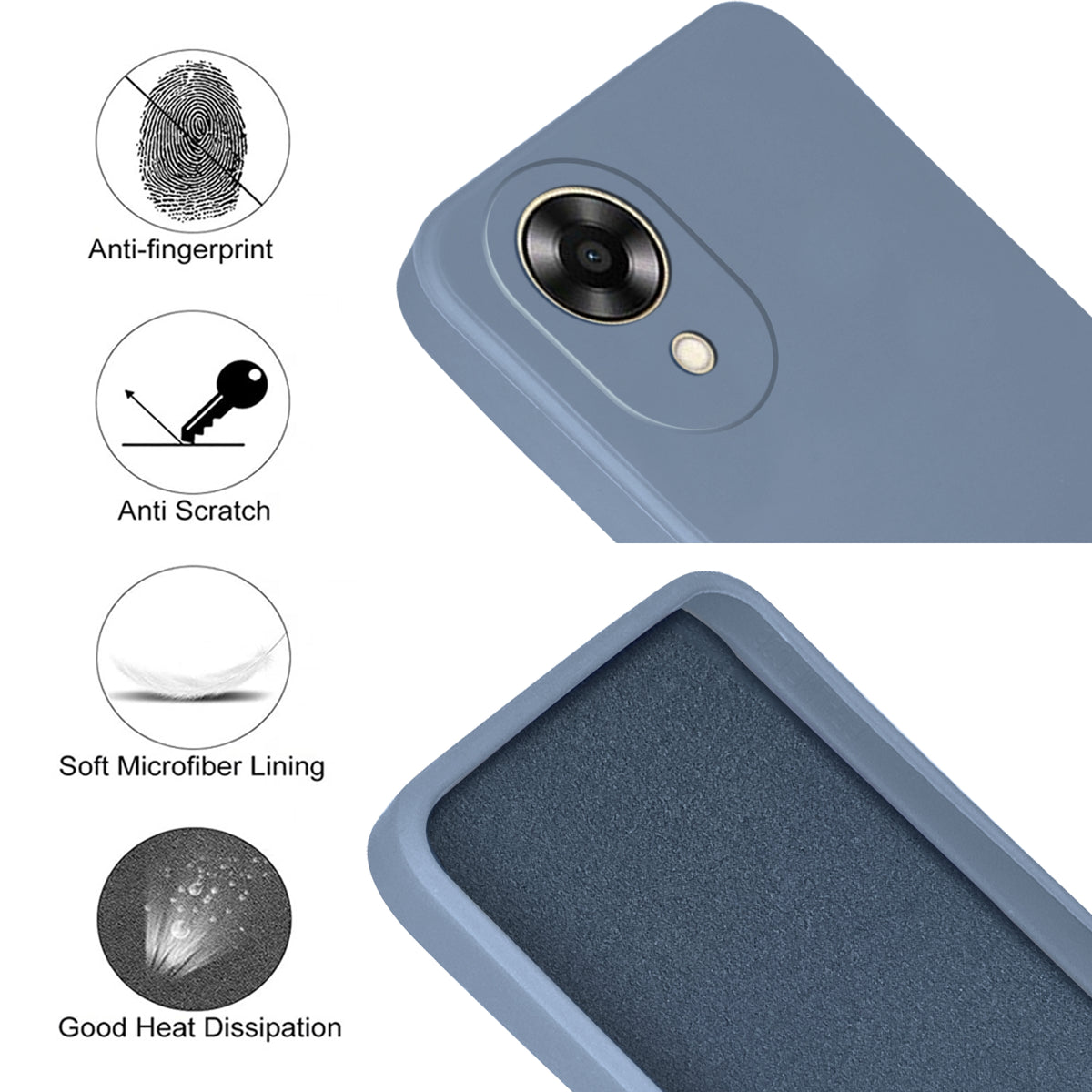 For Oppo A17K Back Cover Case (Inside Fiber Cloth | Elegant Professional Look)