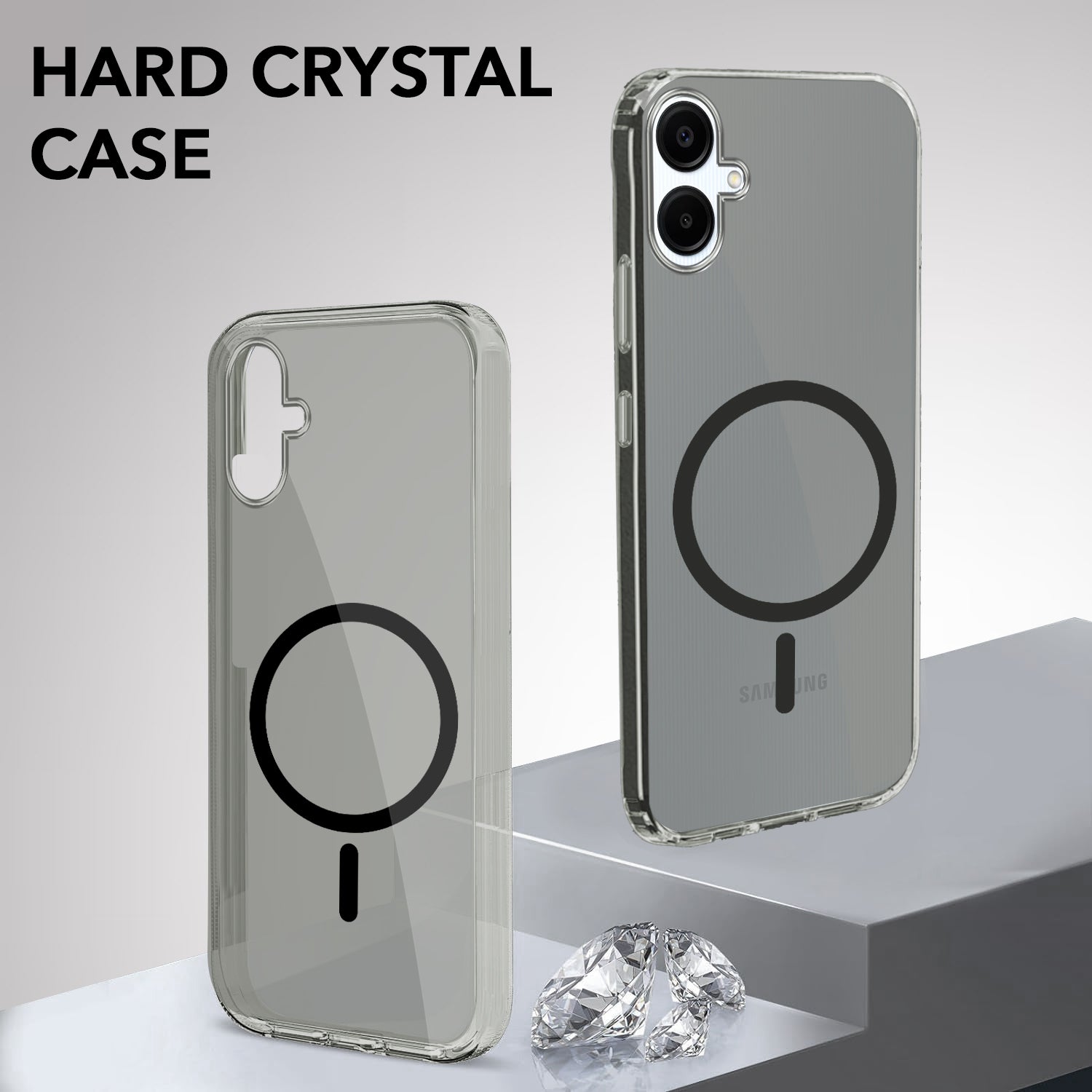 For Samsung Galaxy A06 Back Cover Case Lifetime Anti-Yellow MagSafe Compatible Clear (Sleek Hard Crystal | Shockproof and Camera Protection)