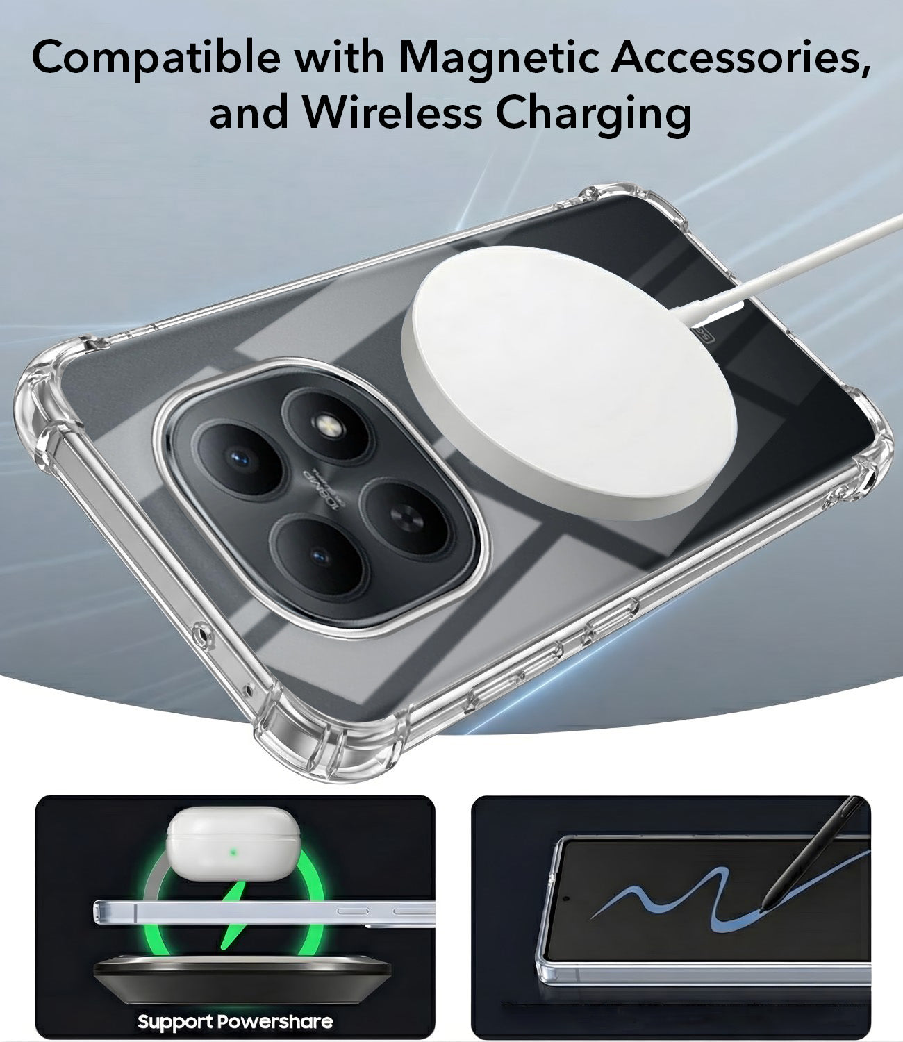 For Xiaomi Redmi Note 15 5G Back Cover Shockproof Crystal-Clear (Magsafe Wireless Support | Drop & Camera Protection | Hard Polycarbonate)