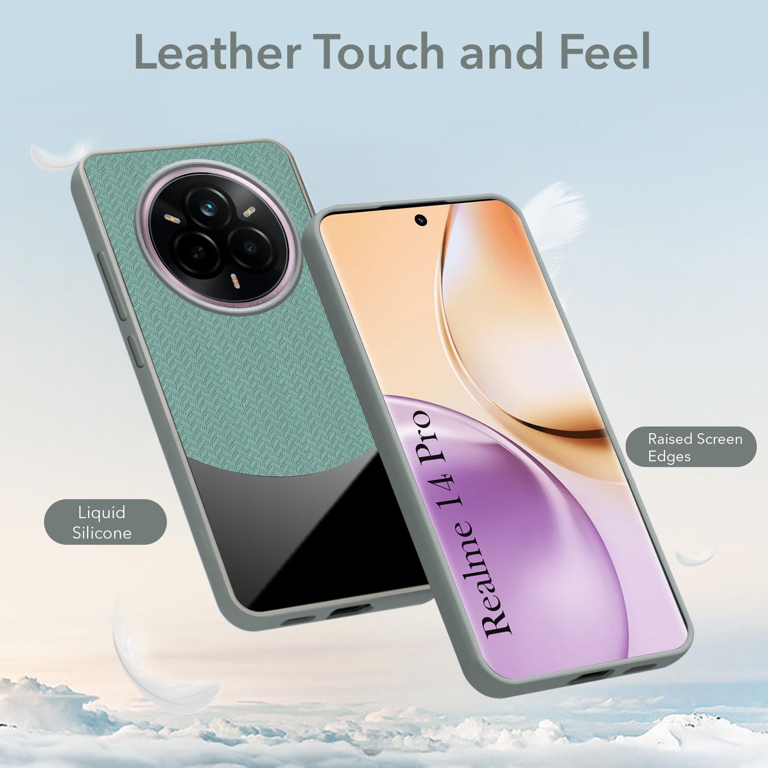 For Realme 14 Pro Back Cover Case (Elegant PU Leather Finish | Premium Minimalist Professional | Camera Protection Bump)