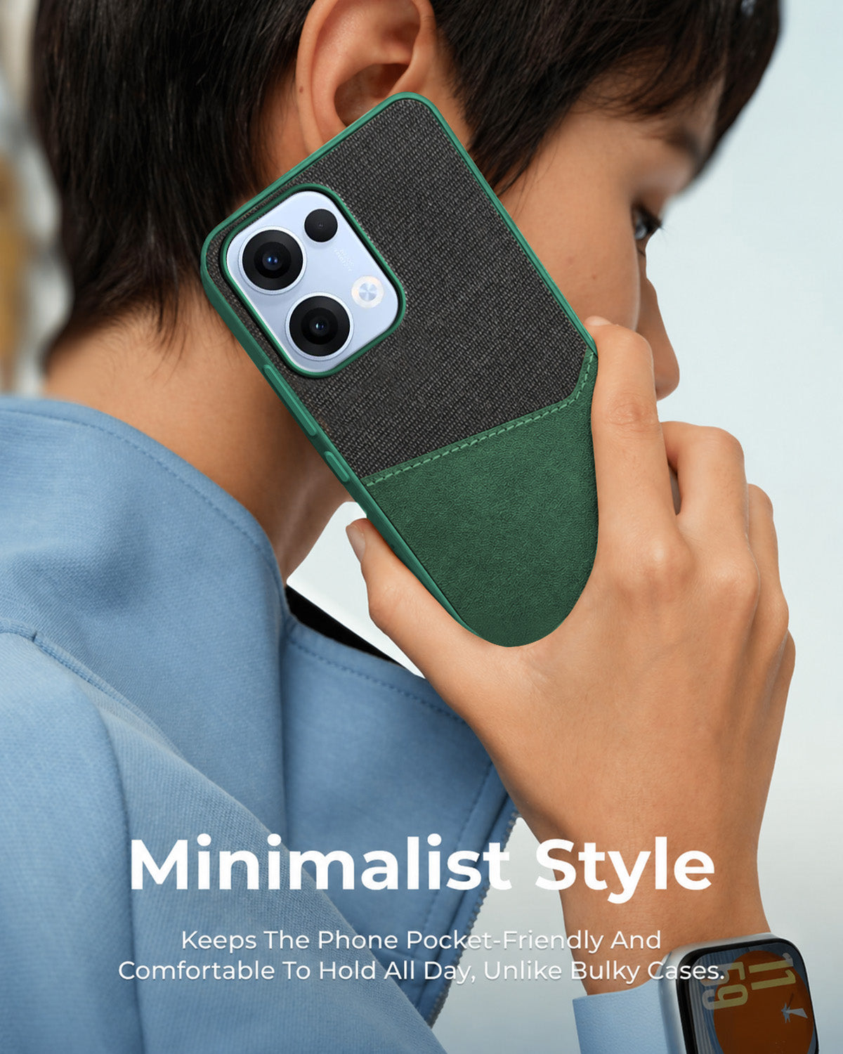 For Oppo Reno13 | Oppo Reno 13 Back Cover Case (Dual PU Leather Stitch | Professional Minimalist | Soft and Flexible)
