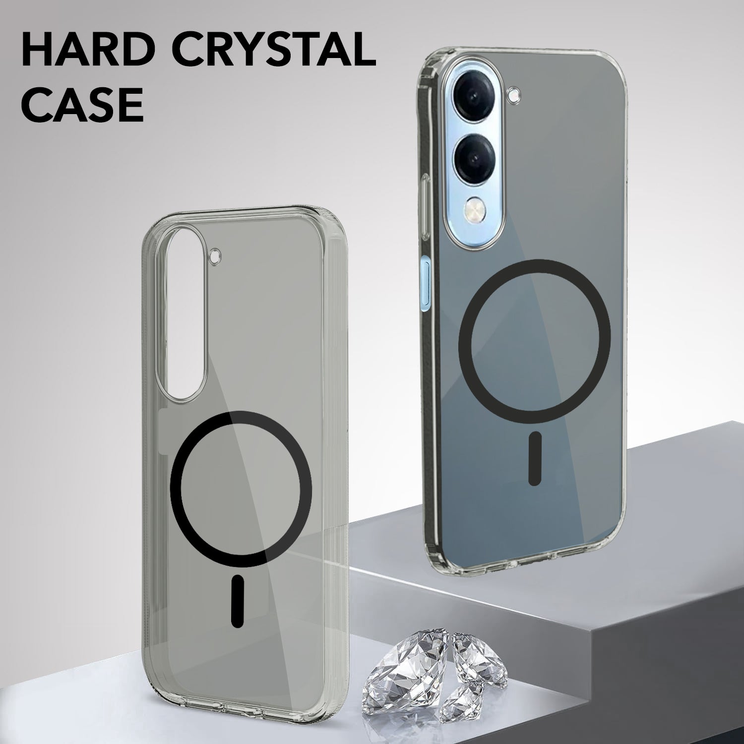 For Vivo iQOO Z10 Lite Back Cover Case Lifetime Anti-Yellow MagSafe Compatible Clear (Sleek Hard Crystal | Shockproof and Camera Protection)