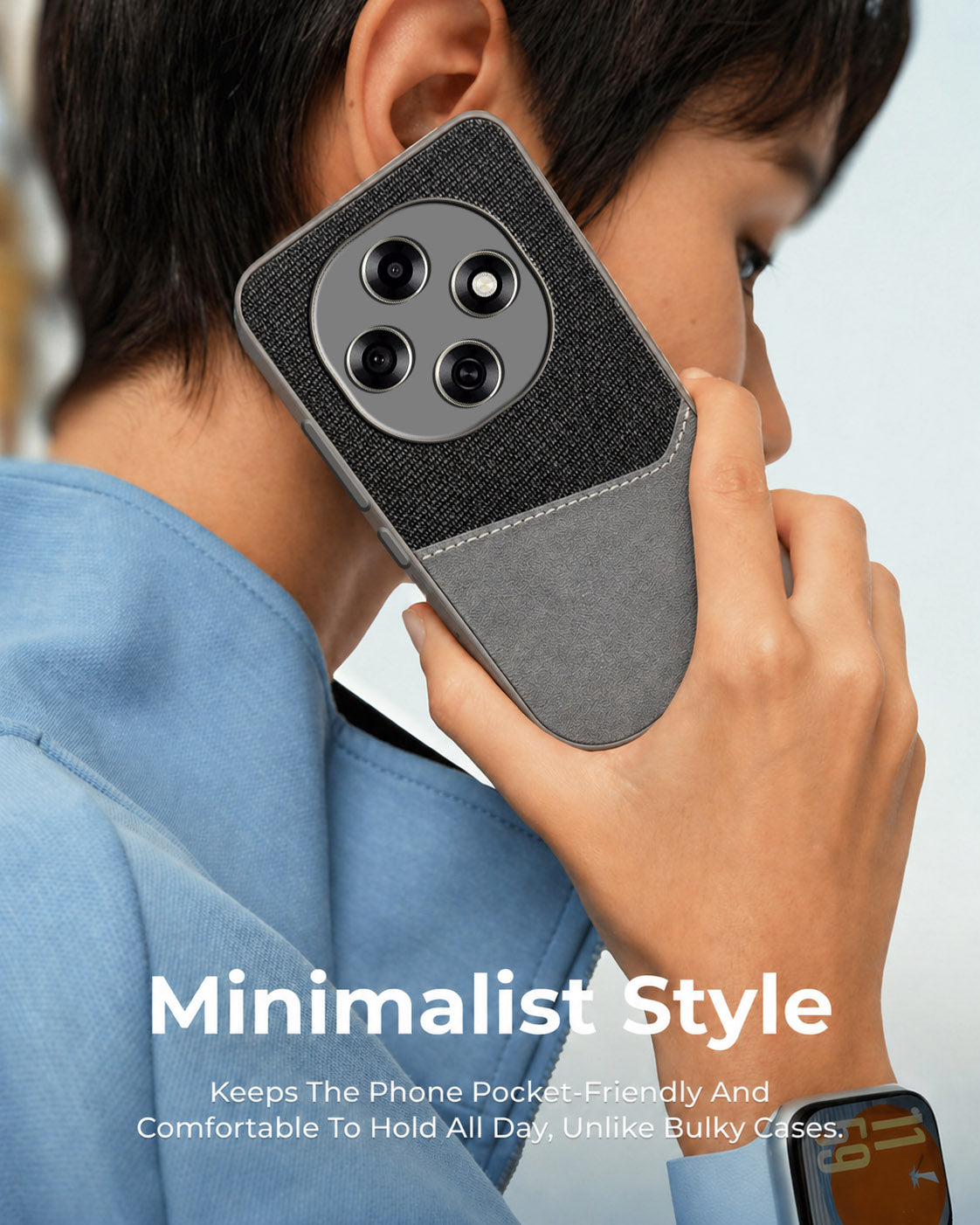 For Oppo F31 Pro Back Cover Case (Dual PU Leather Stitch | Professional Minimalist | Soft and Flexible)