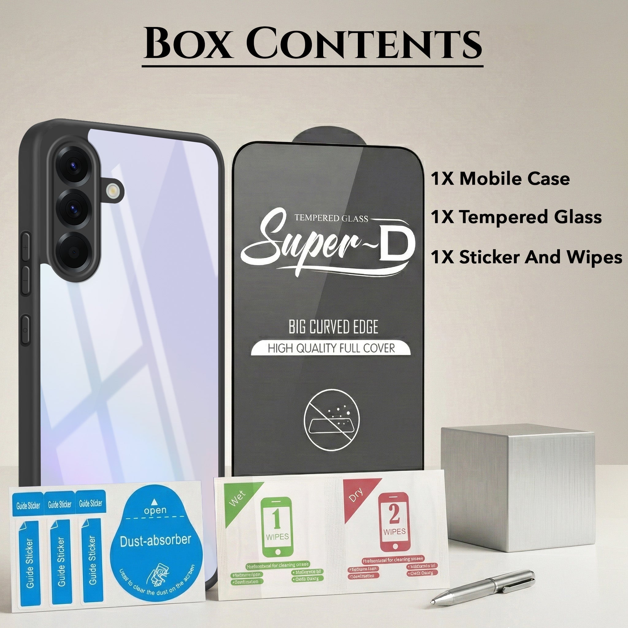 For Samsung Galaxy A36 5G Combo with Back Cover and 9H Tempered Glass (Lifetime Anti-Yellow | Crystal Clear Shockproof | Oleophobic Coating Screen Glass)