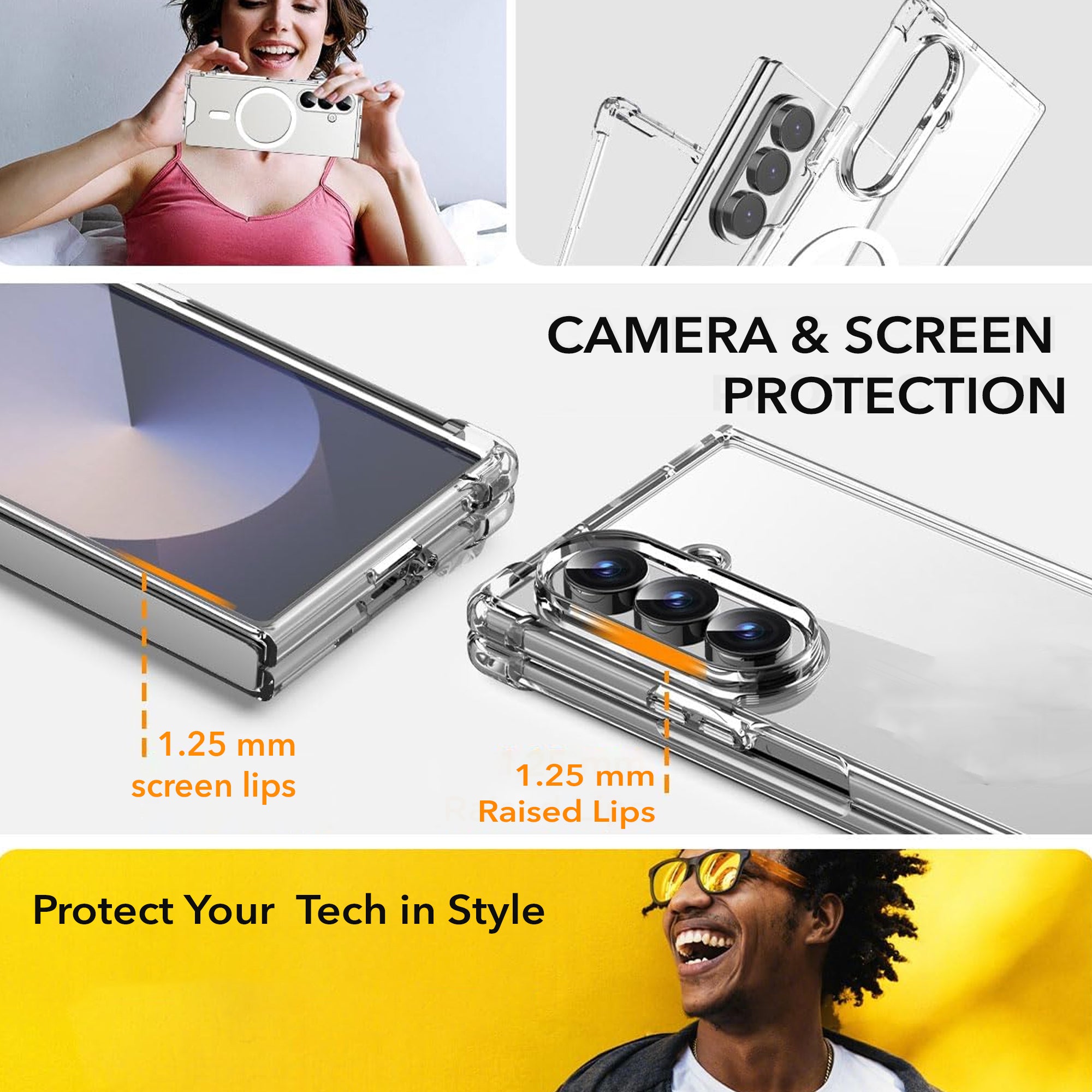 For Samsung Galaxy Z Fold 7 Back Cover ( Shockproof Crystal Clear Case |  Drop & Camera Protection | Hard Polycarbonate)