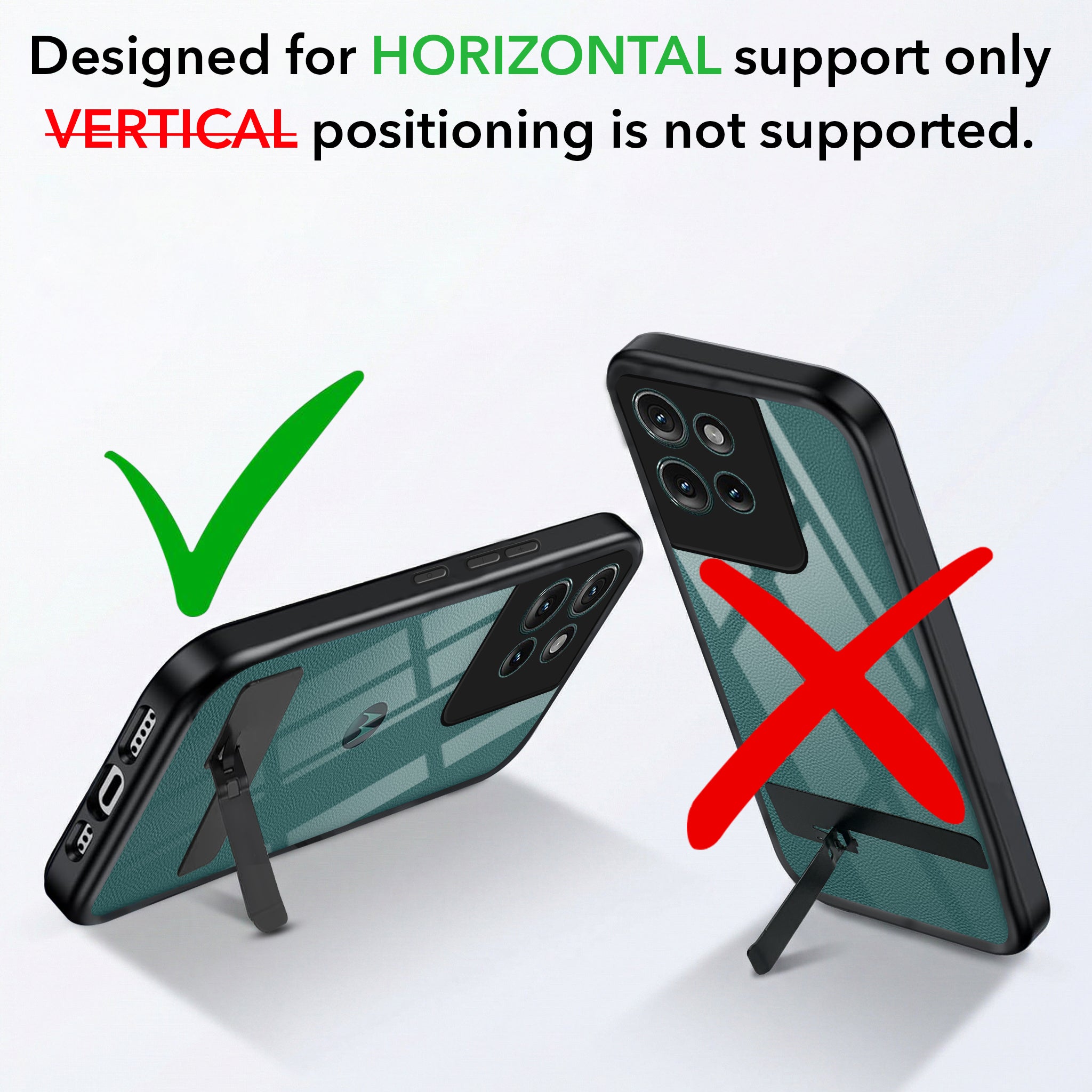 For Motorola Moto Edge 50 5G Back Cover Case (Built-in Stand | Lifetime Anti Yellow | Kickstand Shockproof | Camera Protection | MagSafe Compatible)