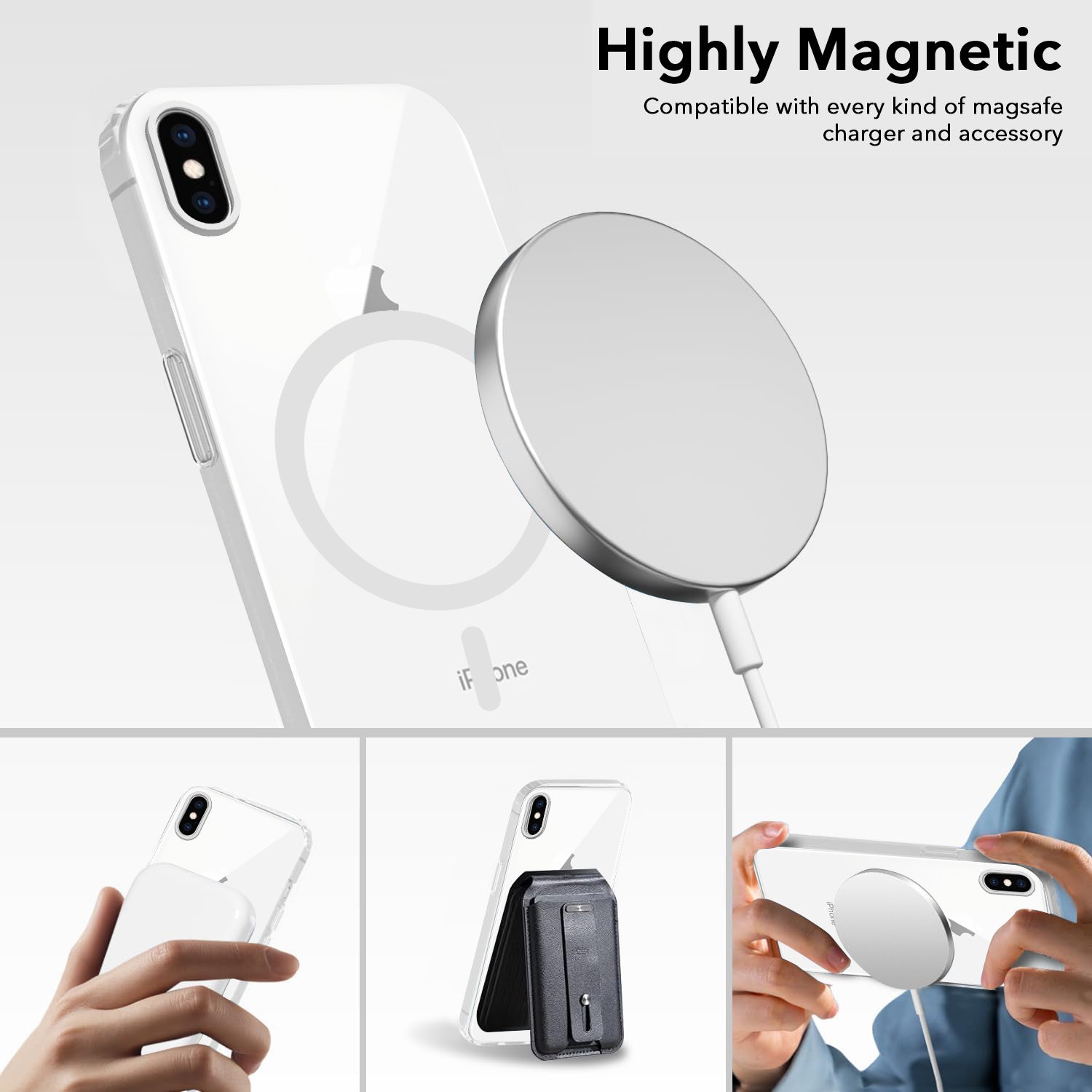 For Apple iPhone Xs Max Back Cover Case (Frosted Matte Feel | MagSafe Compatible Wireless Charging | Polycarbonate Material)