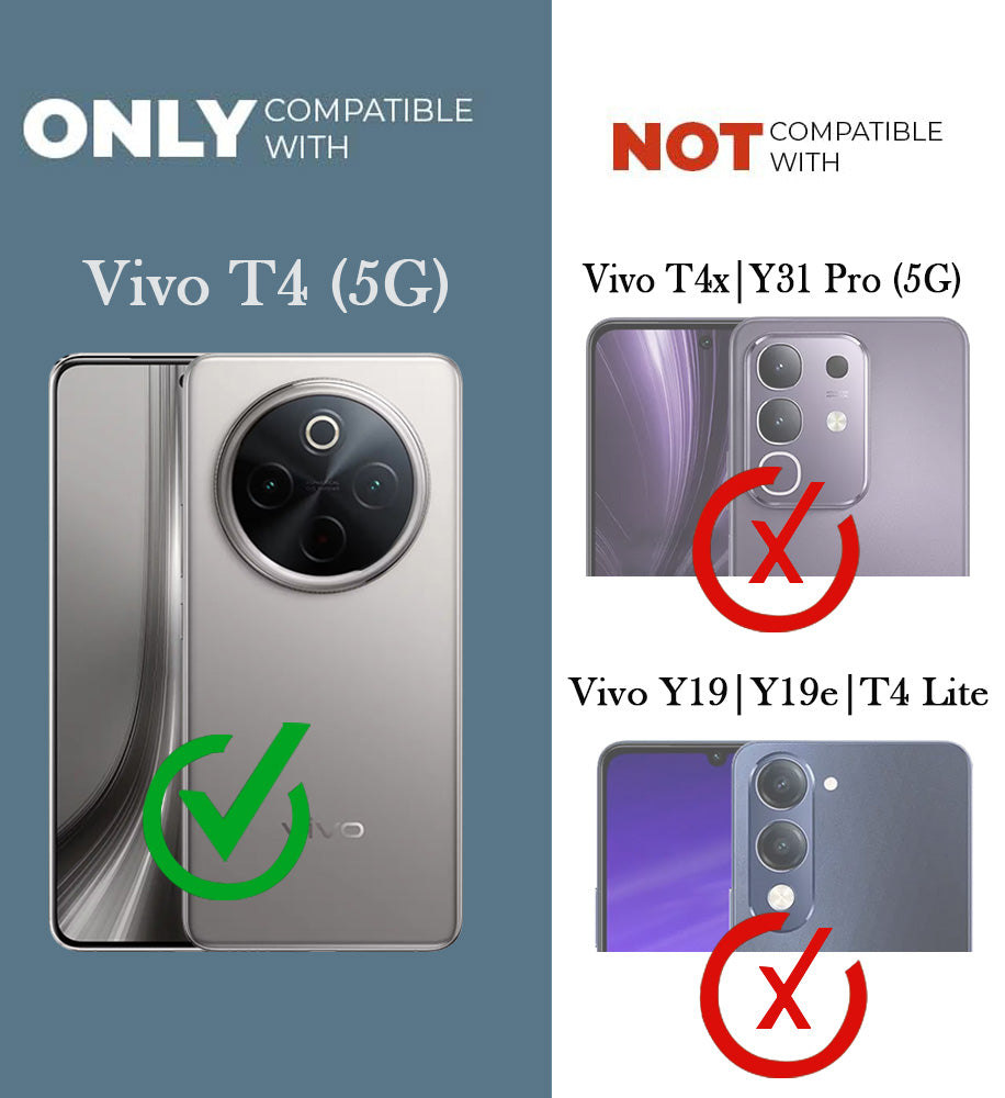 For Vivo T4  Back Cover Case PU Leather Finish (Professional Minimalist Texture | MagSafe Compatile | Camera Protection | Sleek Sober Formal)