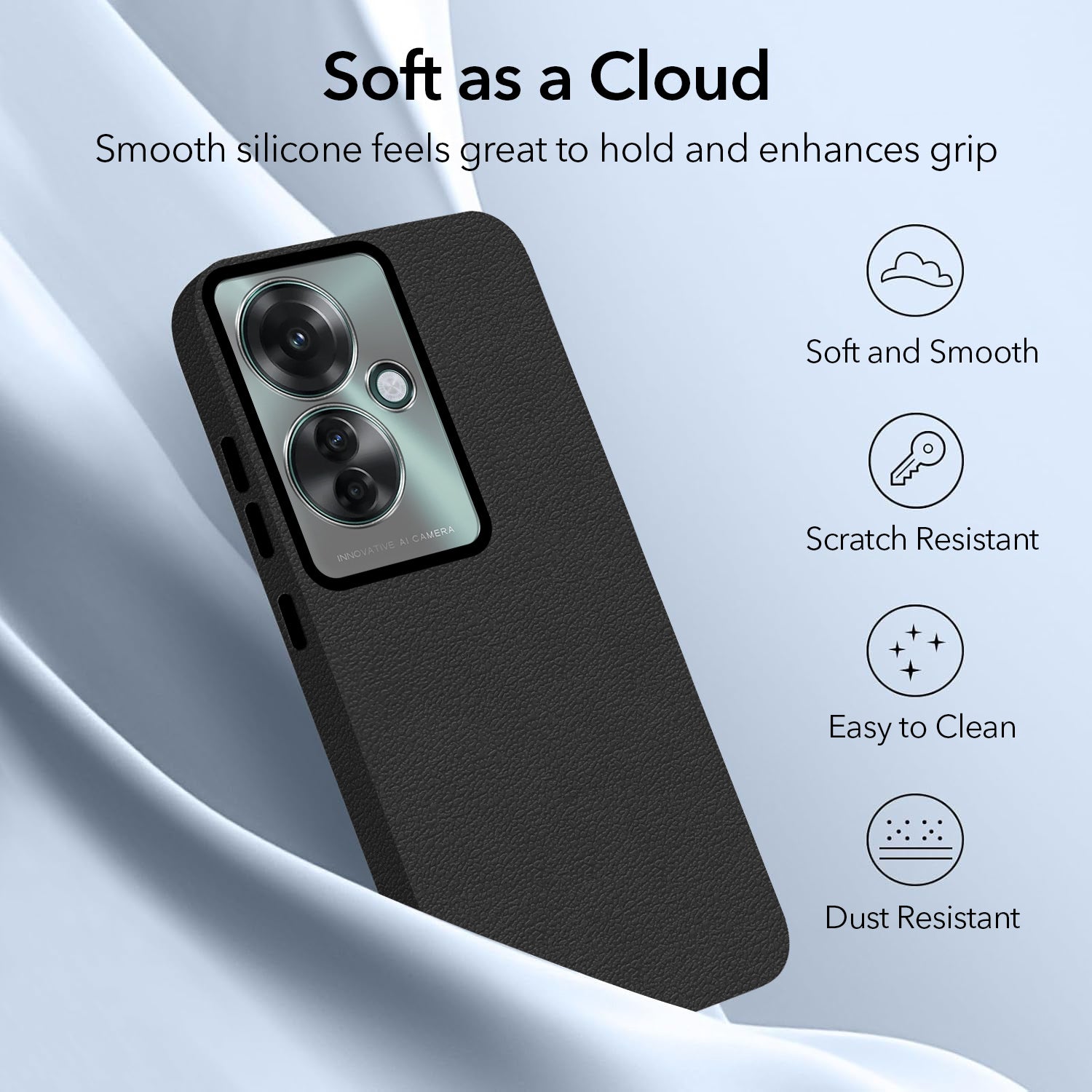 For Oppo Reno11 F 5G | Oppo Reno 11F 5G Back Cover Case (Glass Like Camera Protection | Leather Feel | Minimalist Professional Grip)