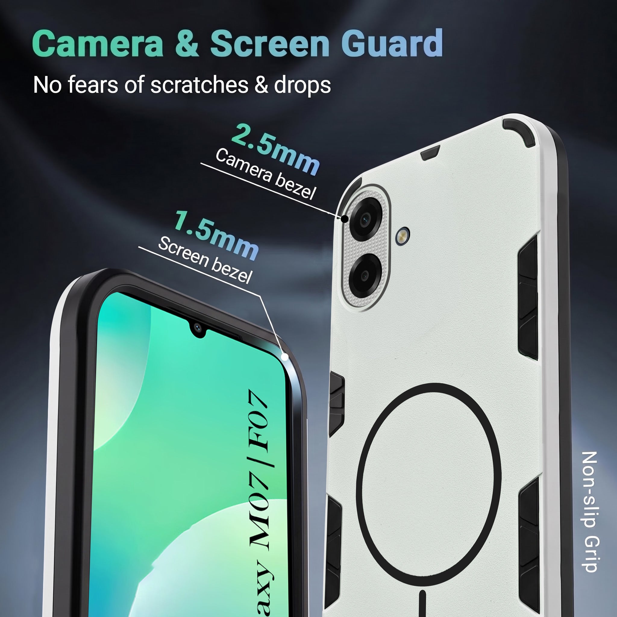 For Samsung Galaxy M07 | Samsung Galaxy F07 Back Cover Case (Slim Hybrid Armor | Shockproof Camera Protection | Rugged Dual Layer)