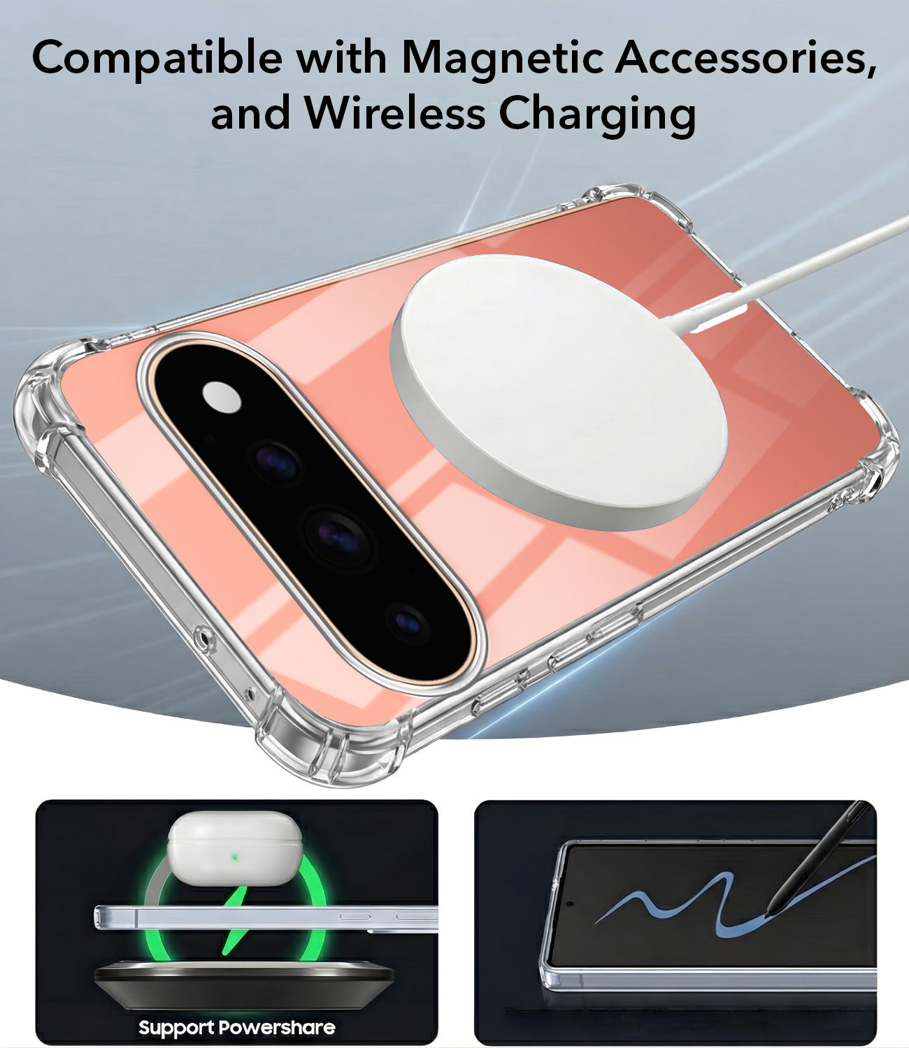 For Google Pixel 11 Pro XL Back Cover Shockproof Crystal-Clear (Magsafe Wireless Support | Drop & Camera Protection | Hard Polycarbonate)