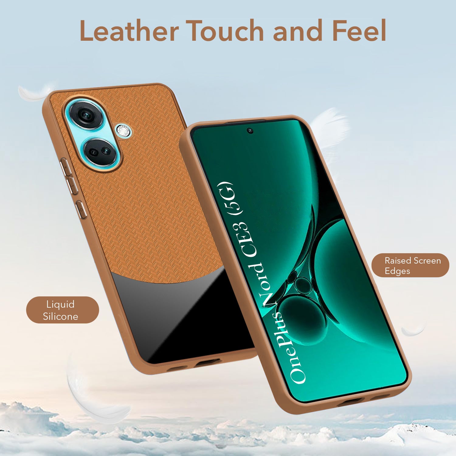For OnePlus Nord CE 3 Back Cover Case (Elegant PU Leather Finish | Premium Minimalist Professional | Camera Protection Bump)
