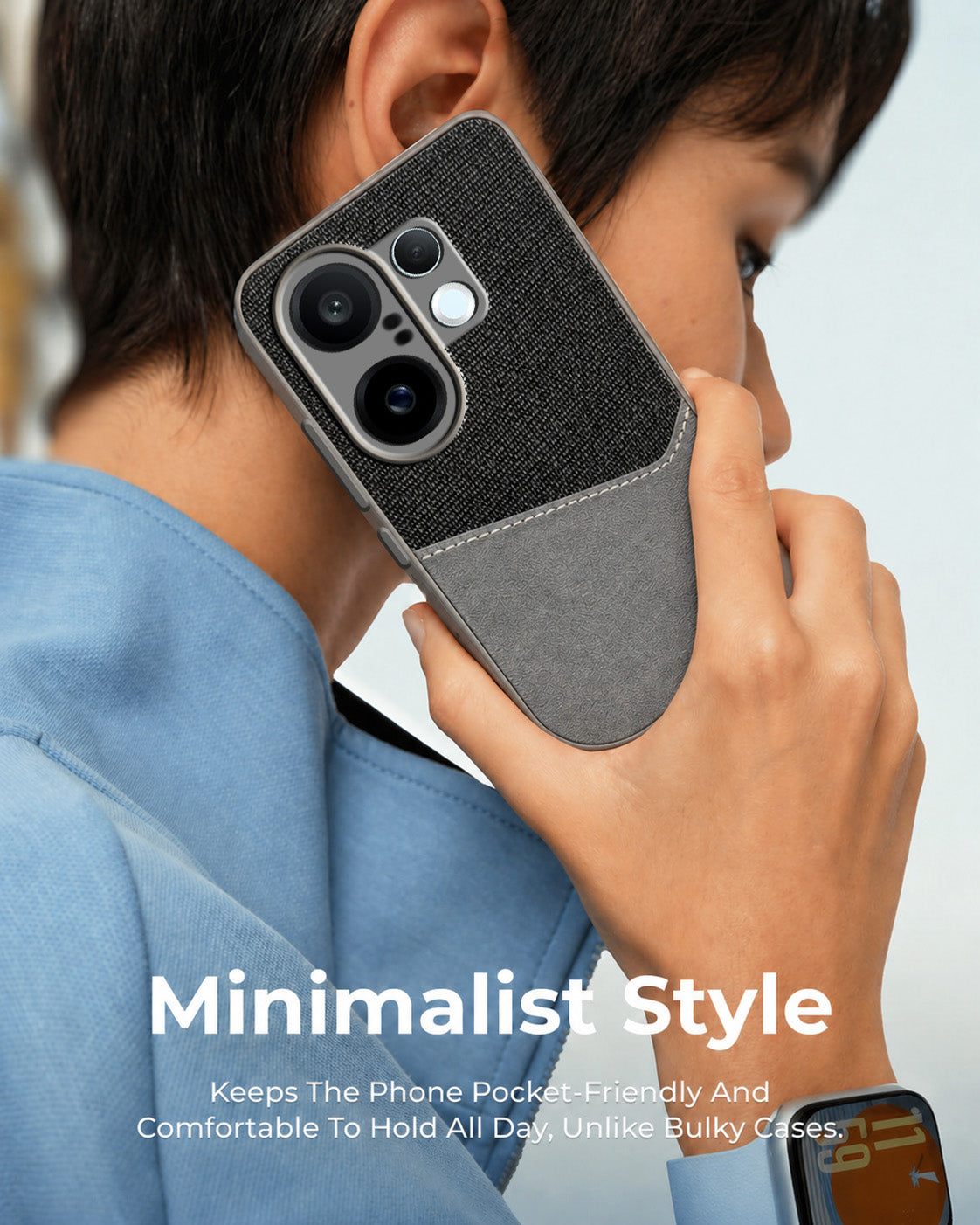 For Vivo X200 FE Back Cover Case (Dual PU Leather Stitch | Professional Minimalist | Soft and Flexible)