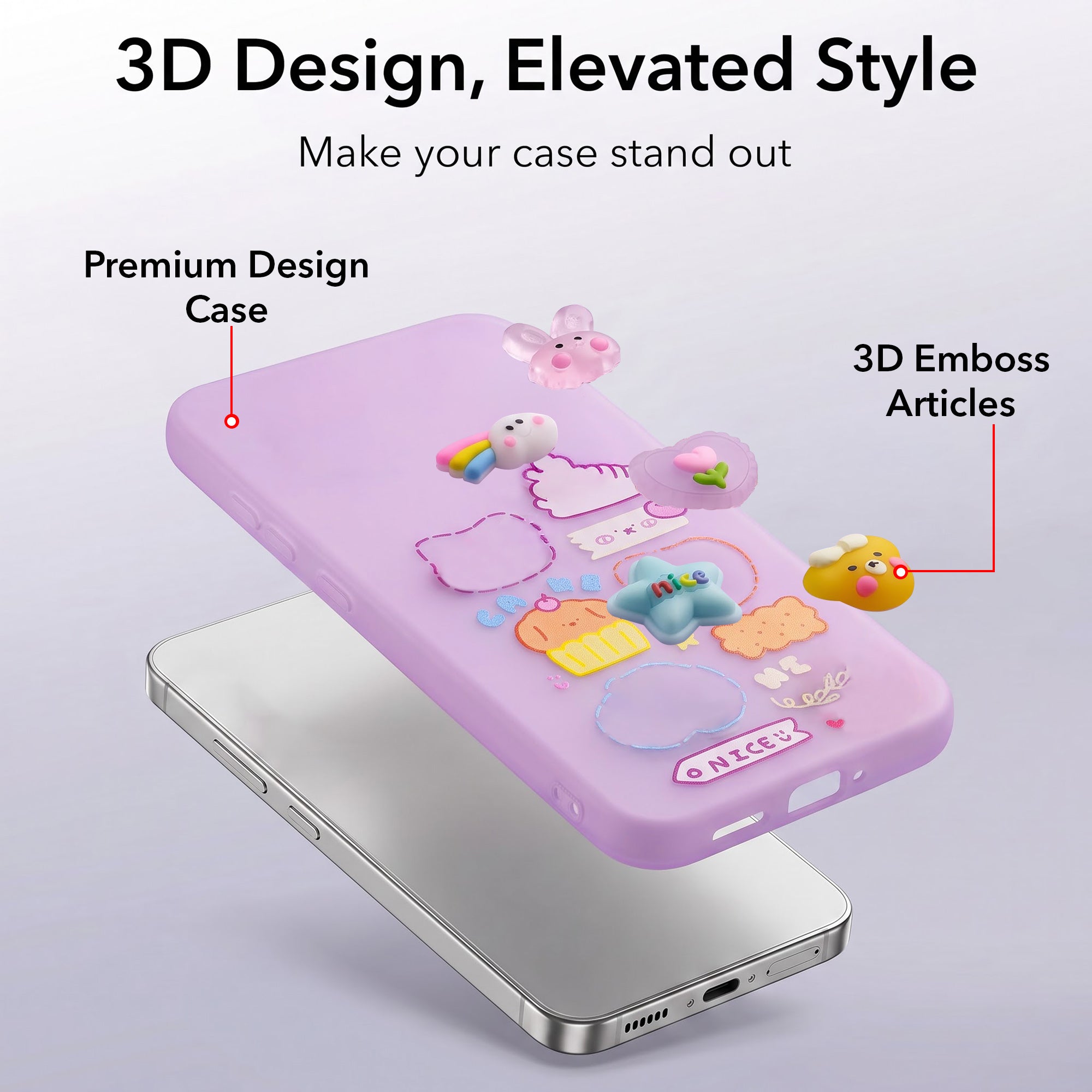 For Vivo Y19 | Vivo Y19e | Vivo T4 Lite Back Cover Case (3D Cute Cartoons | Hard Back Side Soft | Matte Premium Finish | HD Printing)