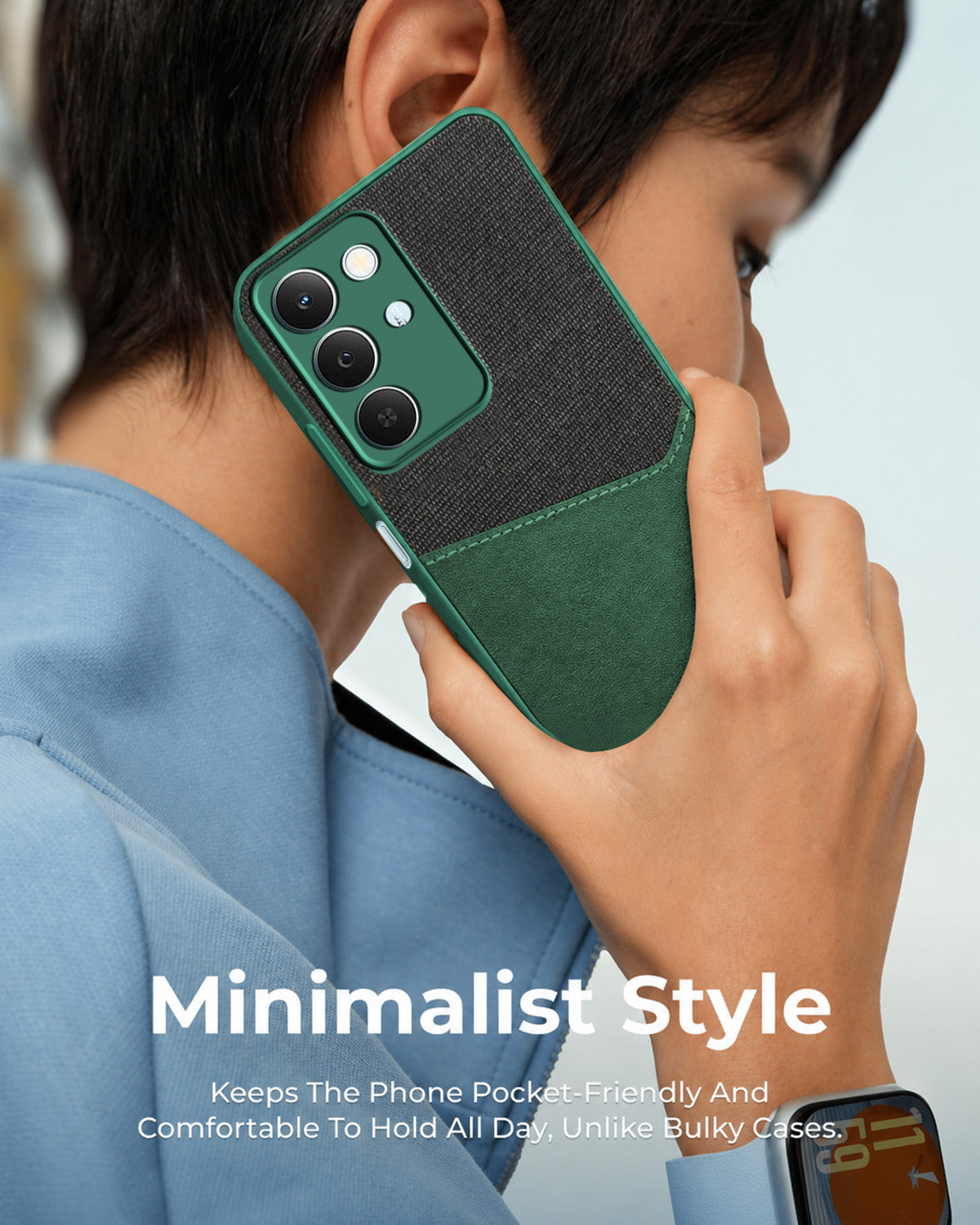 For Realme P4 Lite 5G | Narzo 100 Lite 5G Back Cover Case (Dual PU Leather Stitch | Professional Minimalist | Soft and Flexible)