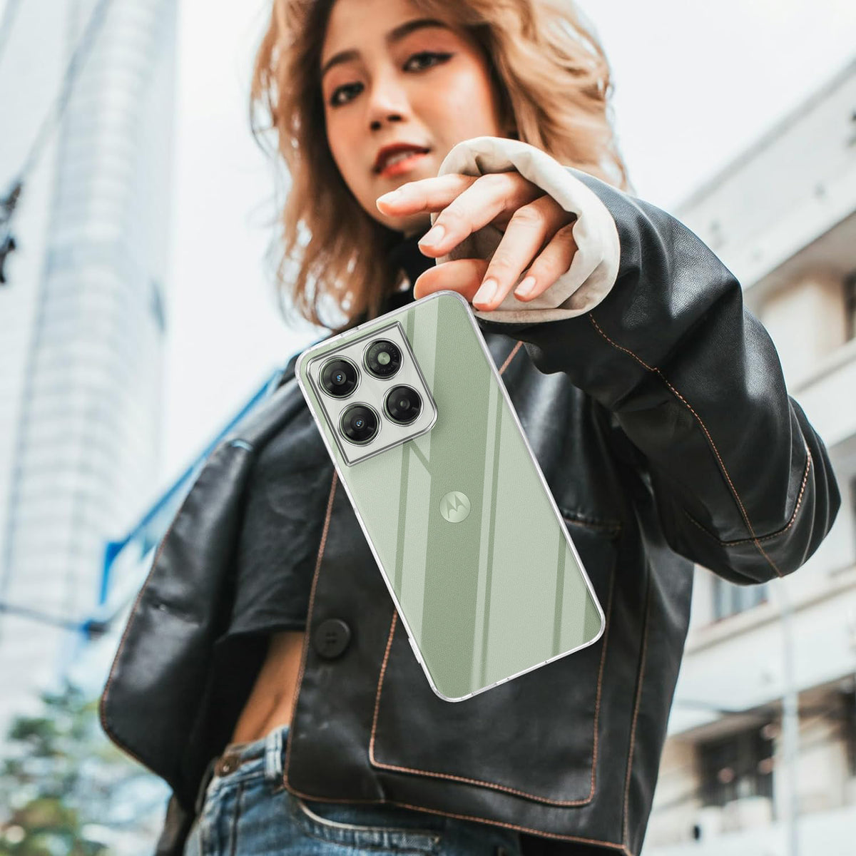 For Motorola Moto G77 Power Back Cover Case Silicone (Clear Shockproof Case with Camera Protection | Soft and Flexible | Transparent)