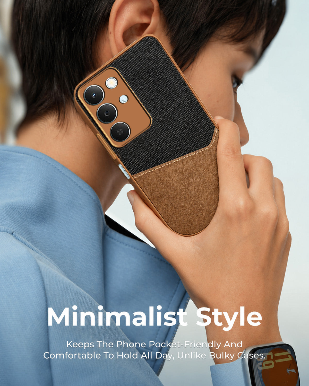 For Realme P4 Lite 5G | Narzo 100 Lite 5G Back Cover Case (Dual PU Leather Stitch | Professional Minimalist | Soft and Flexible)