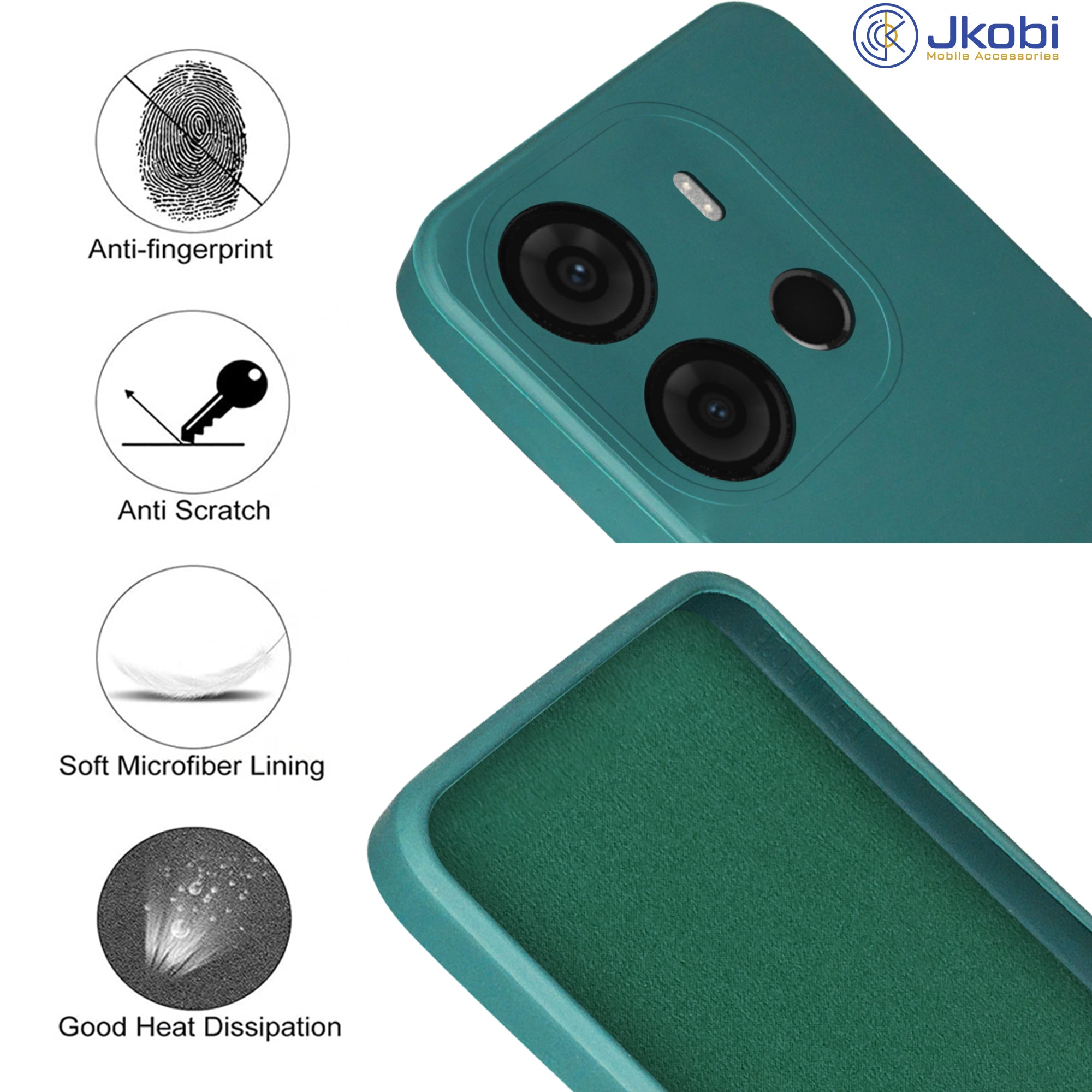 For Tecno Pop 7 Pro Back Cover Case ( Matte Finish Silicone with Inside Fiber cloth)