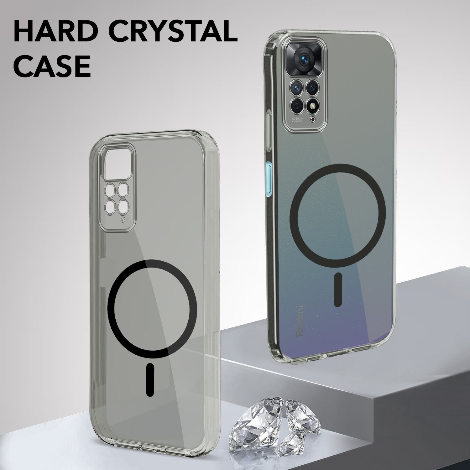 For Xiaomi Redmi Note 11 Pro |11 Pro 5G |11 Pro Plus 5G Back Cover Case Lifetime Anti-Yellow MagSafe Compatible Clear (Sleek Hard Crystal | Shockproof and Camera Protection)