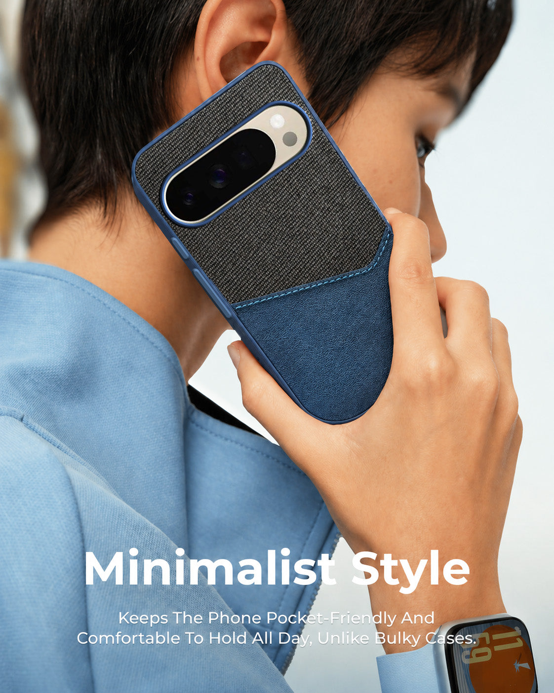 For Google Pixel 10 Pro Back Cover Case (Dual PU Leather Stitch | Professional Minimalist | Soft and Flexible)