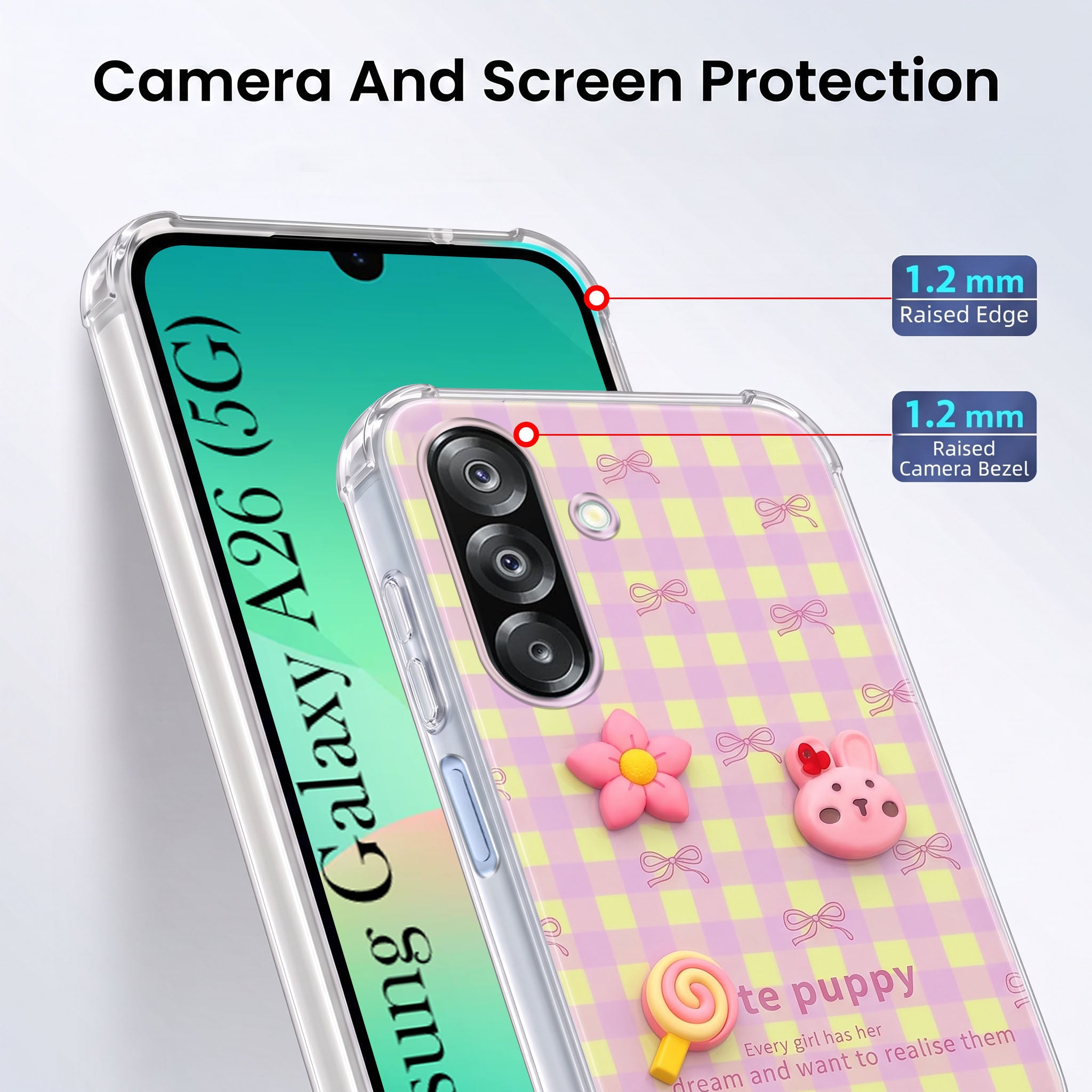 For Samsung Galaxy A26 5G Back Cover Case (3D Cute Cartoons | Hard Back Side Soft | Matte Premium Finish | HD Printing)