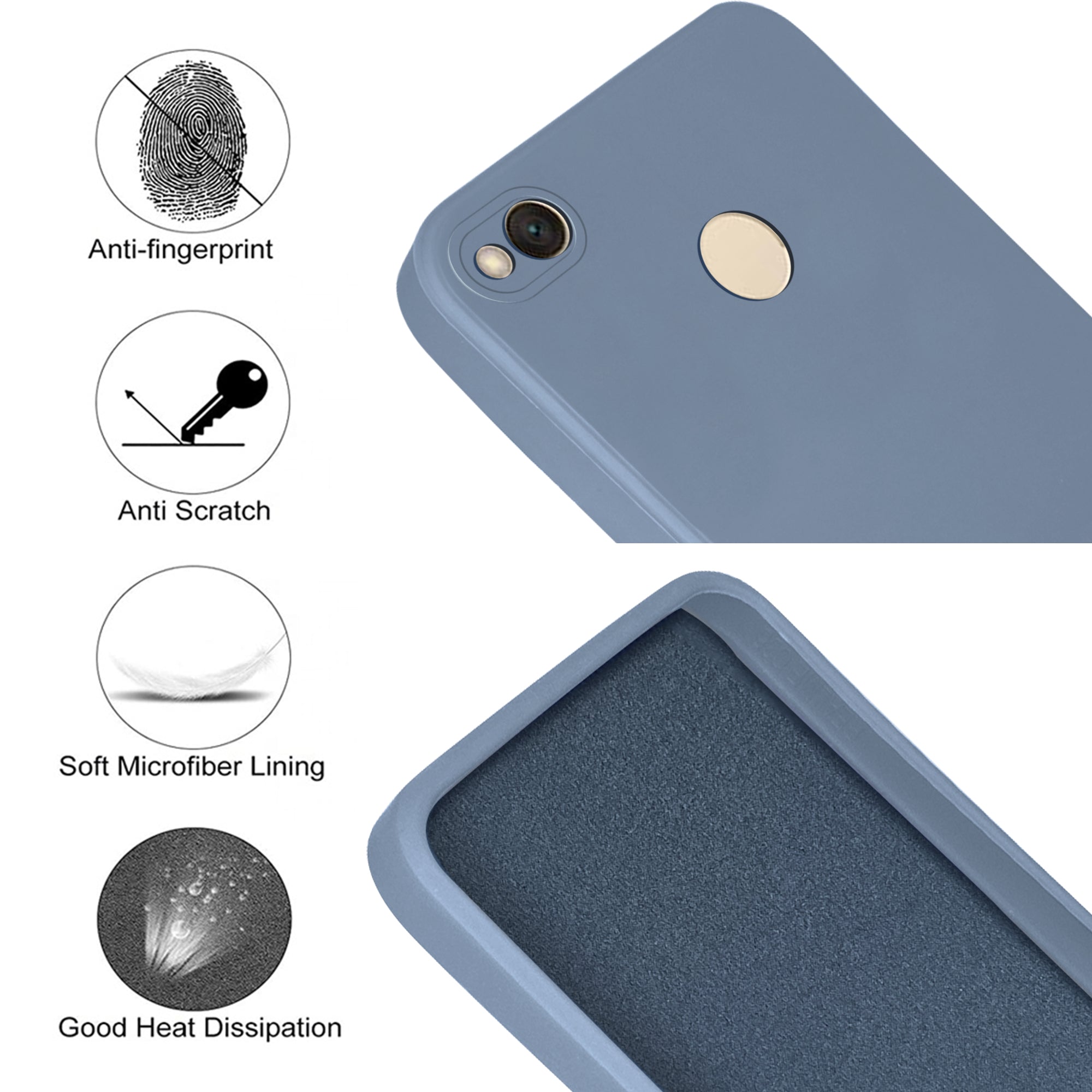 For Xiaomi Redmi 4X Back Cover Case (Matte Finish Silicone with Inside Fiber cloth |Black)