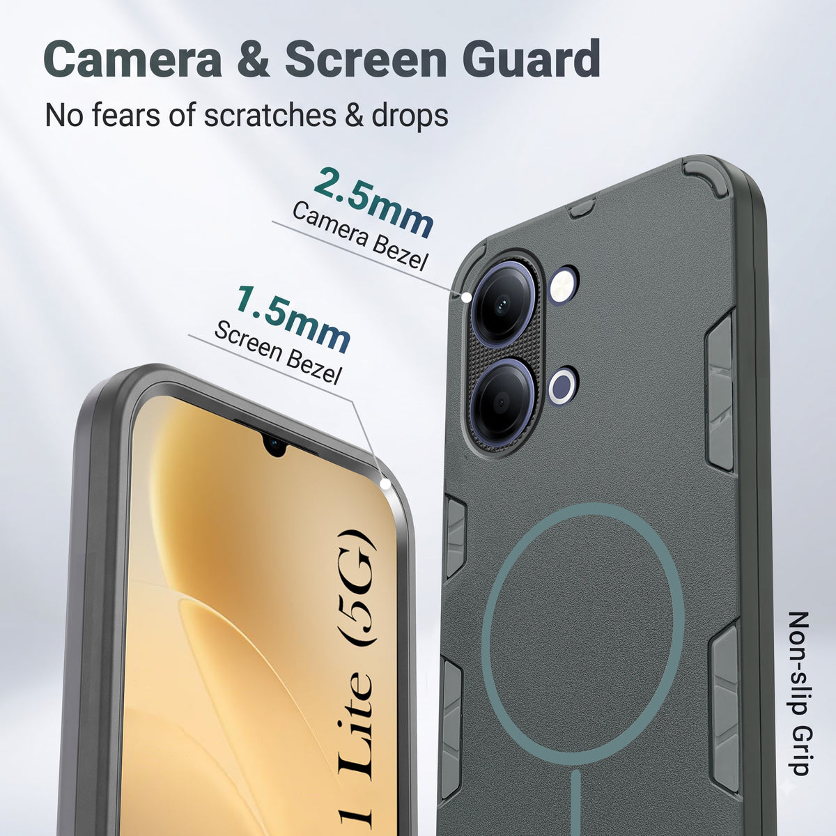 For Vivo iQOO Z11 Lite Back Cover Case (Slim Hybrid Armor | Shockproof Camera Protection | Rugged Dual Layer)