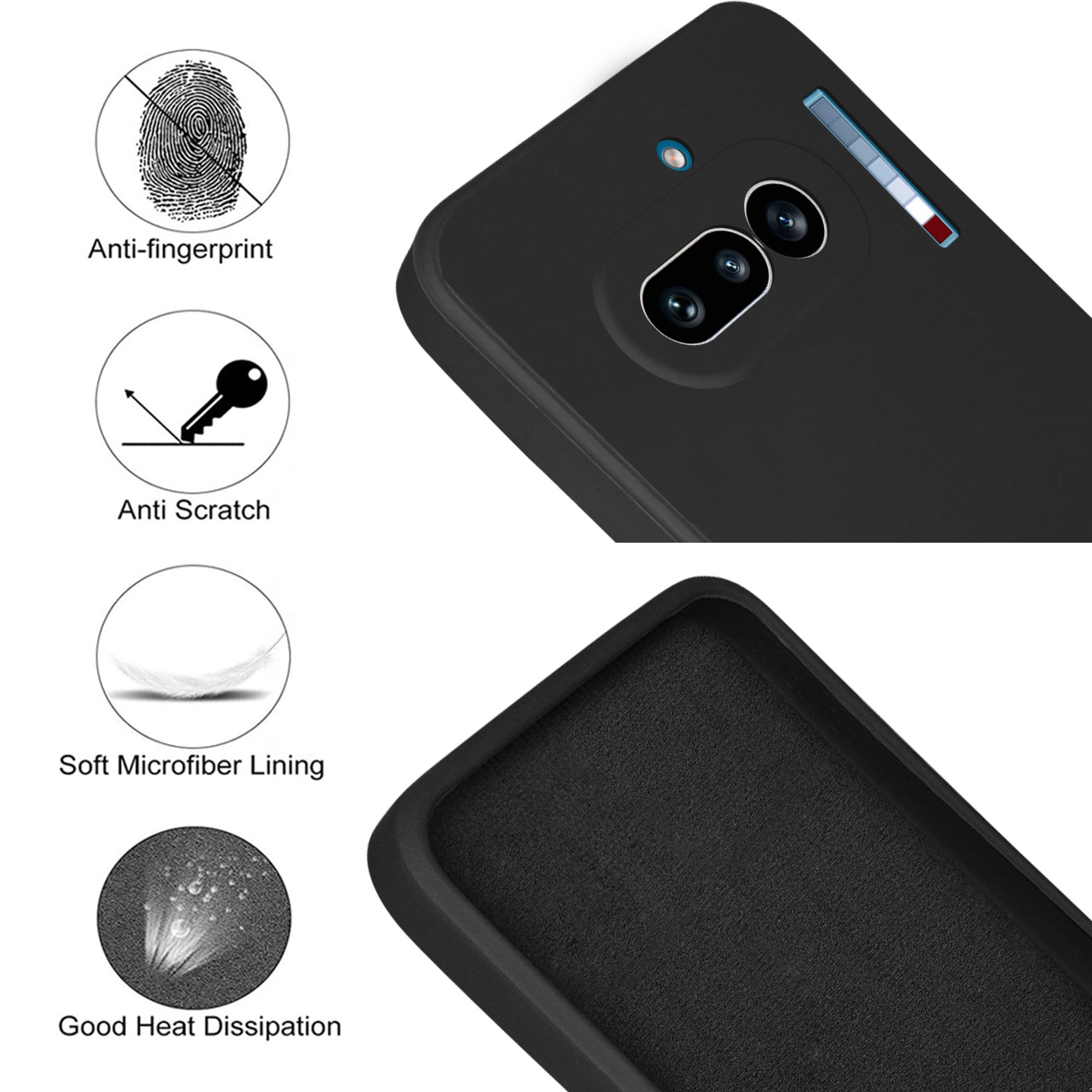 For Nothing Phone 4A 5G Back Cover Case (Matte Finish Silicone with Inside Fiber cloth)