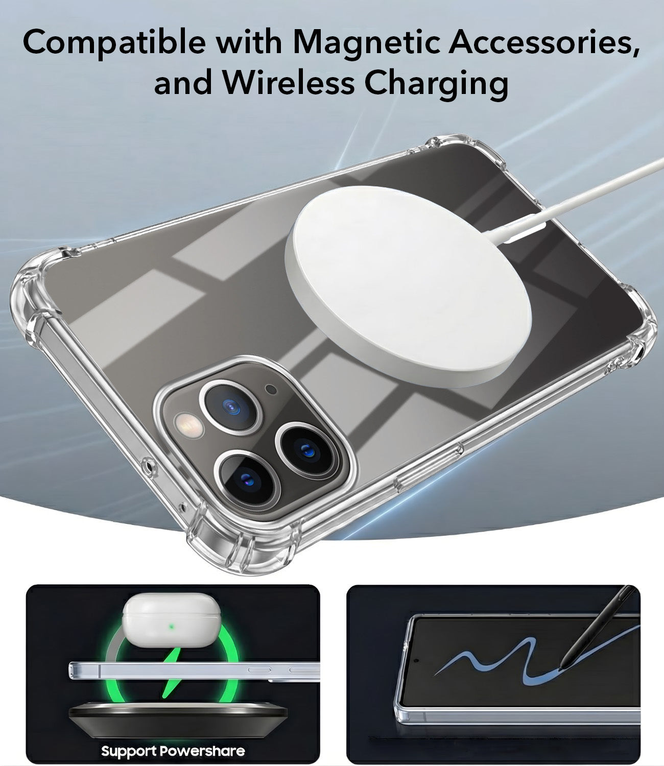 For Apple iPhone 11 Pro Max Back Cover Shockproof Crystal-Clear (Magsafe Wireless Support | Drop & Camera Protection | Hard Polycarbonate)