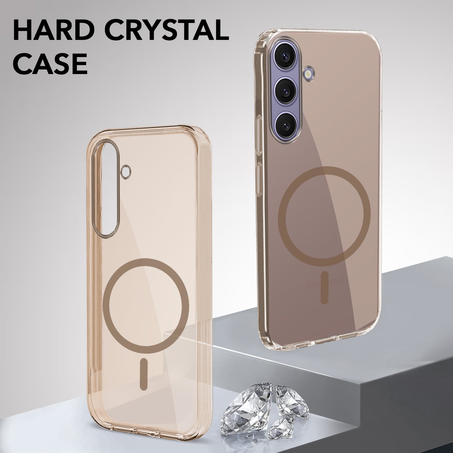 For Samsung Galaxy S24 Plus Back Cover Case Lifetime Anti-Yellow MagSafe Compatible Clear (Sleek Hard Crystal | Shockproof and Camera Protection)