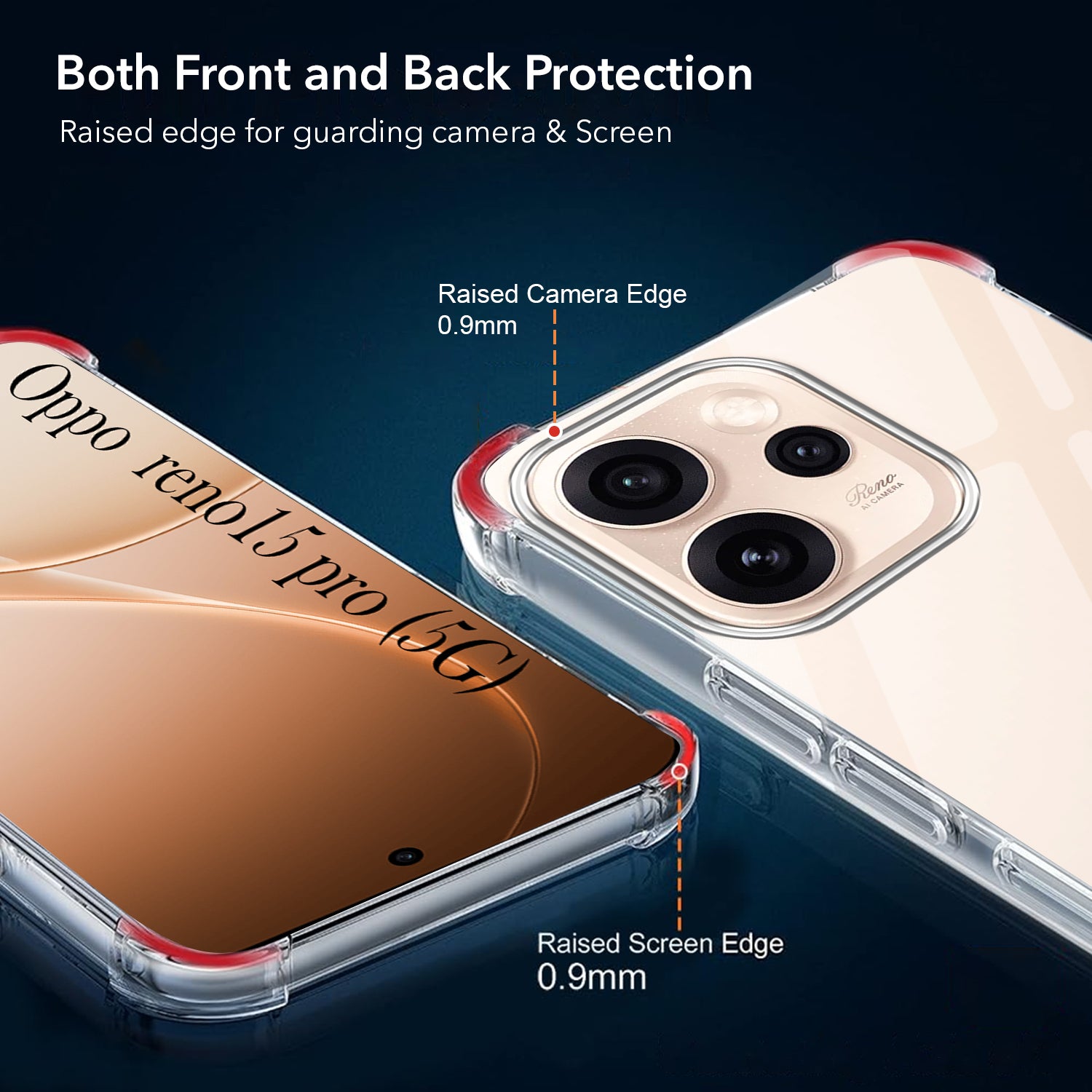 For Oppo Reno15 Pro 5G | Oppo Reno 15 Pro 5G Back Cover Shockproof Crystal-Clear (Drop & Camera Protection | Hard Polycarbonate)