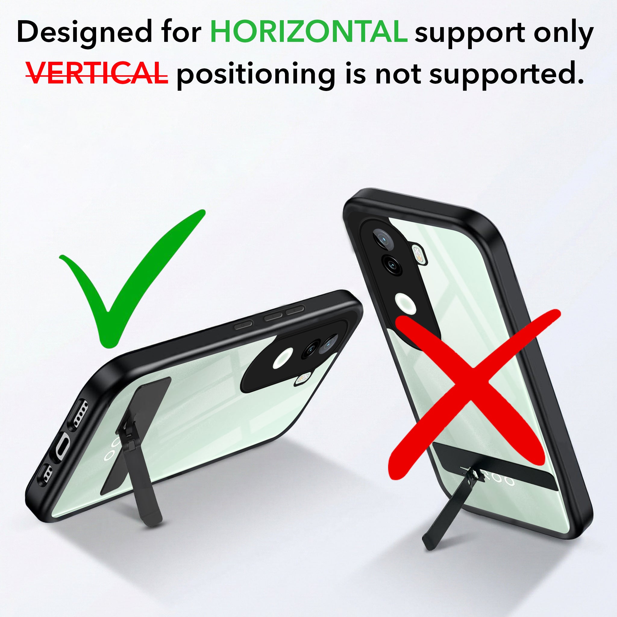 For Vivo iQOO Z9s Back Cover Case (Built-in Stand | Lifetime Anti Yellow | Kickstand Shockproof | Camera Protection | MagSafe Compatible)