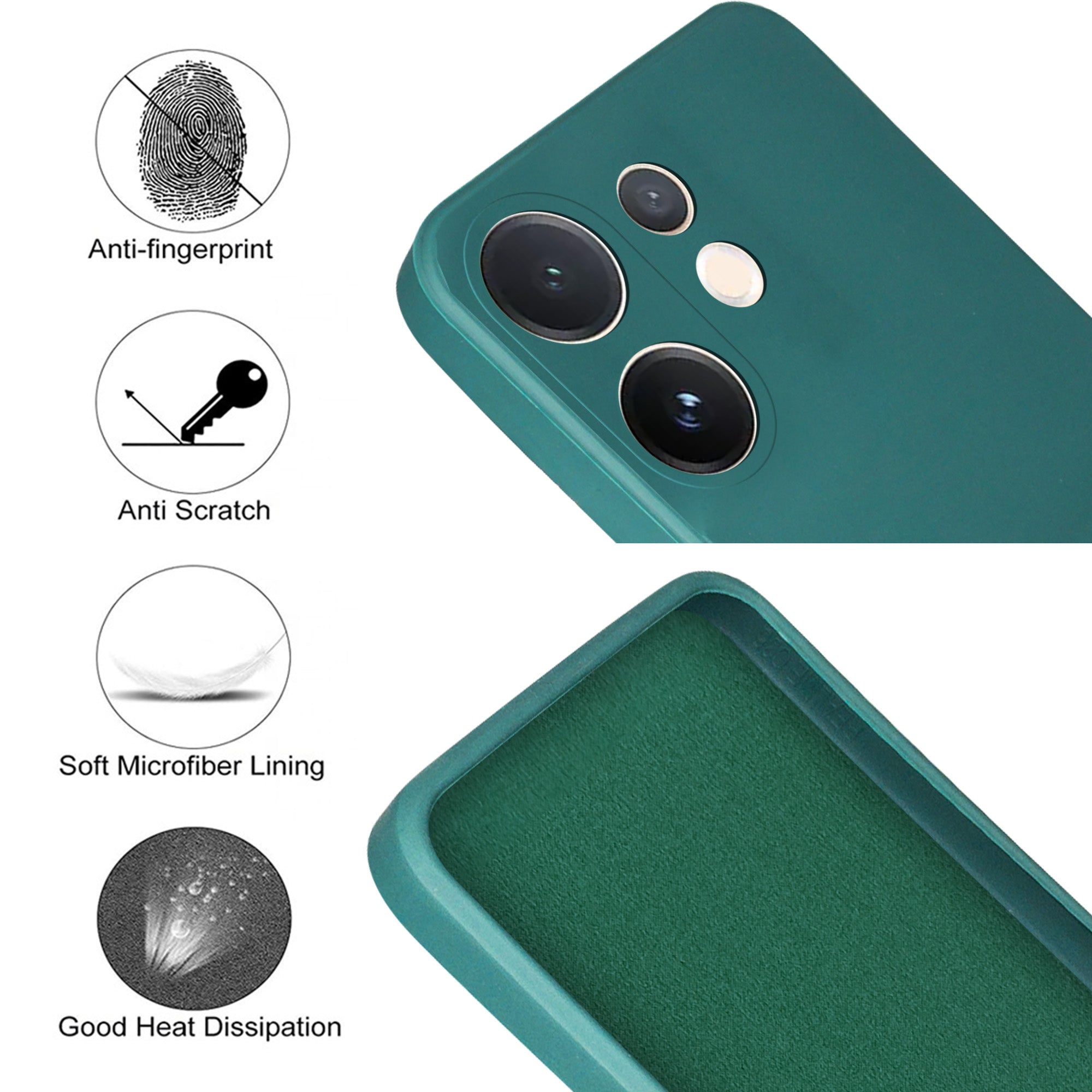 For Vivo V60 | Vivo T4 Pro Back Cover Case (Matte Finish Silicone with Inside Fiber cloth)