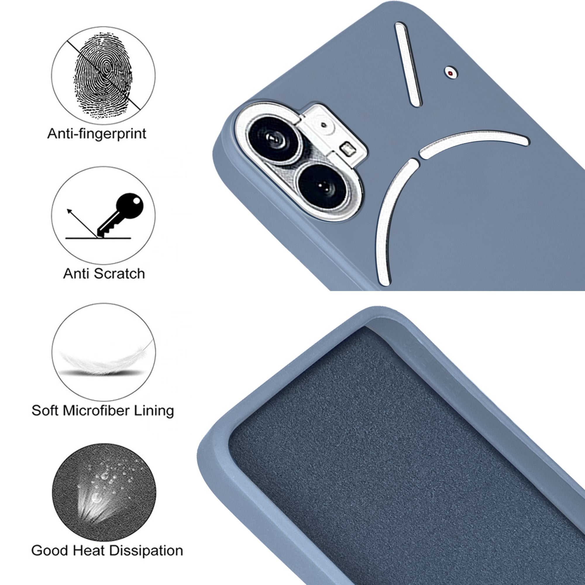 For Nothing Phone 1 Back Case Cover (Matte Finish Silicone with Inside Fiber Cloth | Elegant Professional Look)