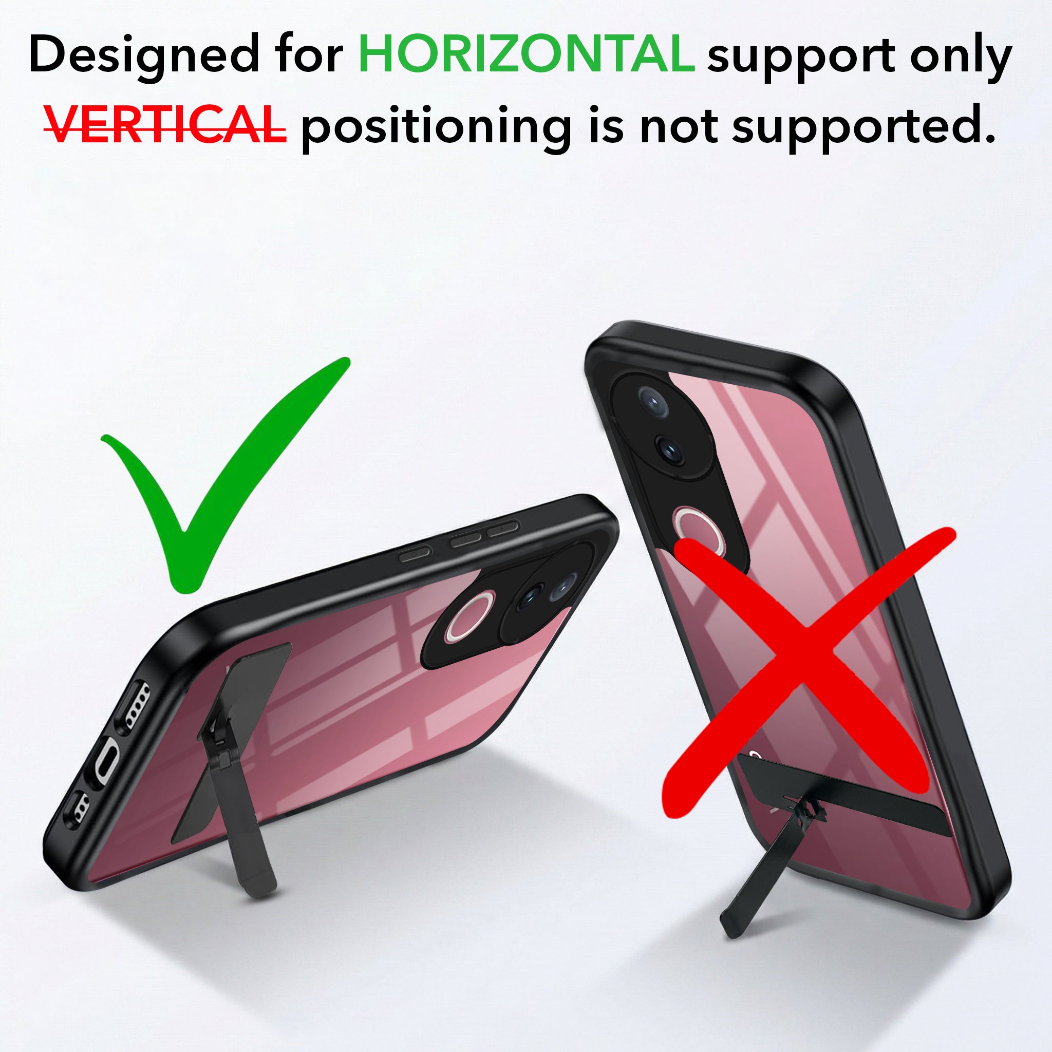 For Vivo V50 | Vivo V50e Back Cover Case (Built-in Stand | Lifetime Anti Yellow | Kickstand Shockproof | Camera Protection | MagSafe Compatible)