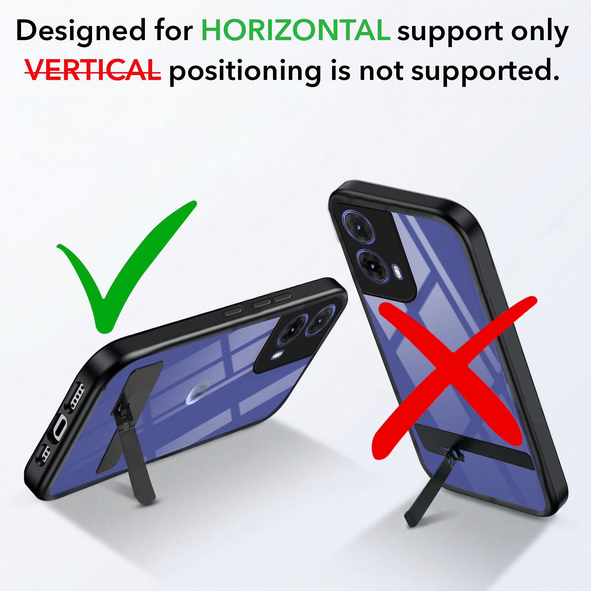 For Motorola Moto G85 5G Back Cover Case (Built-in Stand | Lifetime Anti Yellow | Kickstand Shockproof | Camera Protection | MagSafe Compatible)