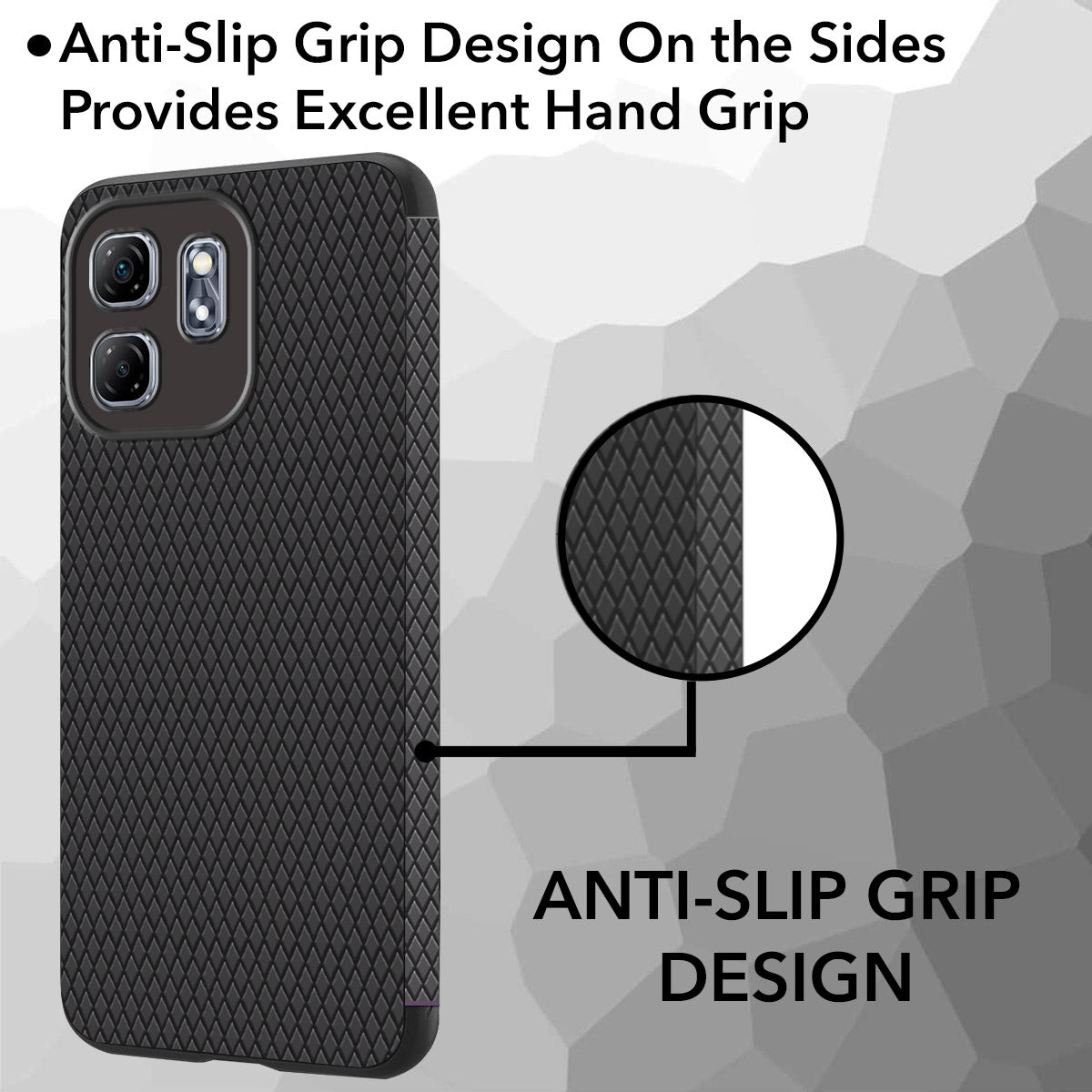 For Infinix Hot 50i Back Cover Case (Camera Protection | Side Grip Texture | Soft and Flexible)