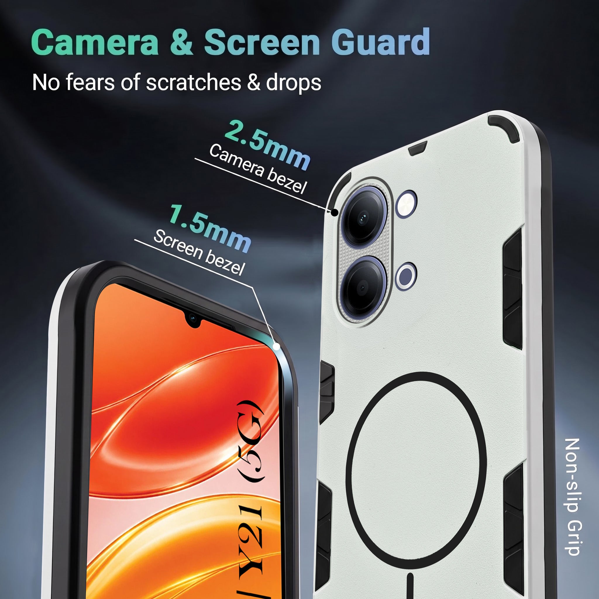For Vivo Y11 | Vivo Y21 5G Back Cover Case (Slim Hybrid Armor | Shockproof Camera Protection | Rugged Dual Layer)