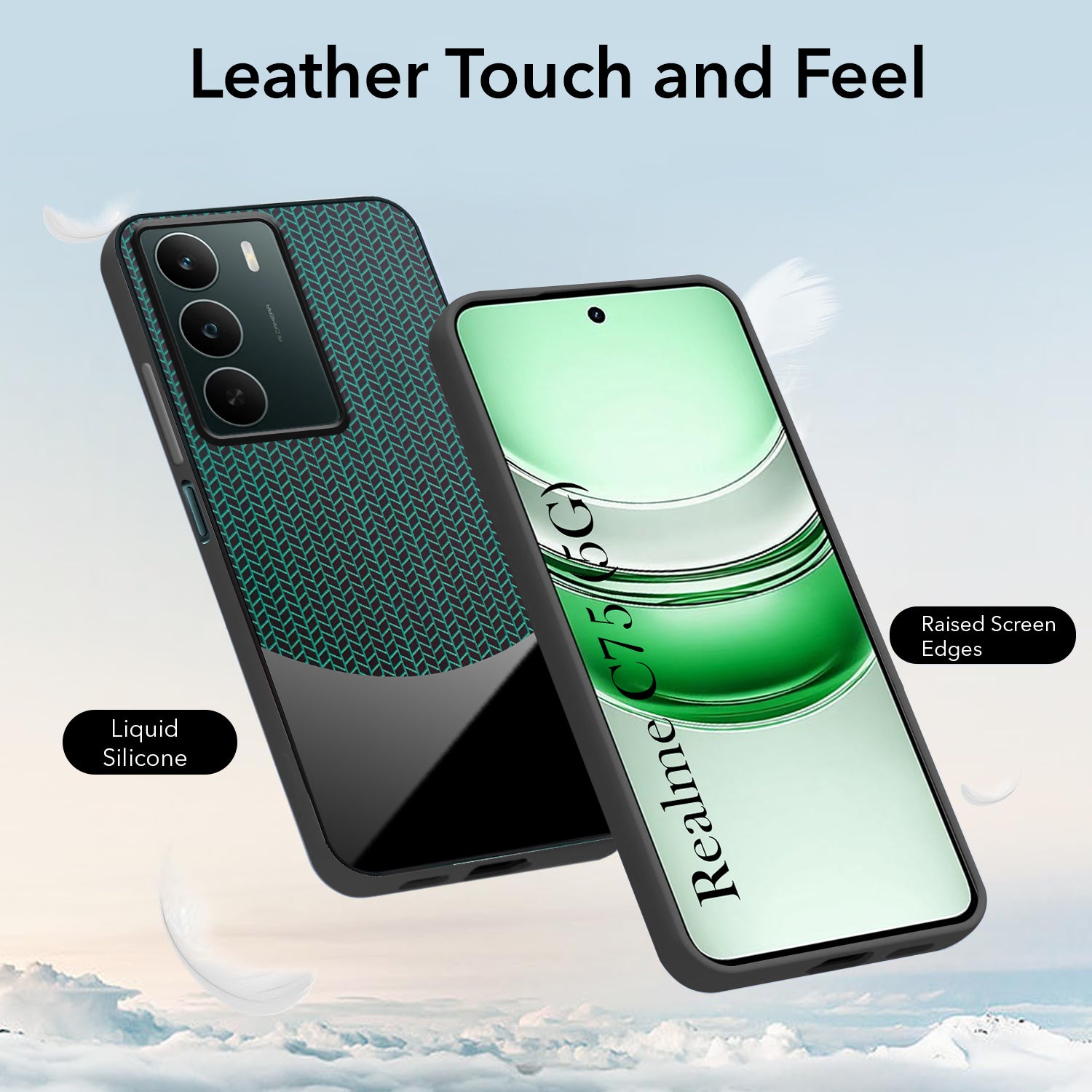 For Realme C75 5G Back Cover Case (Elegant PU Leather Finish | Premium Minimalist Professional | Camera Protection Bump)