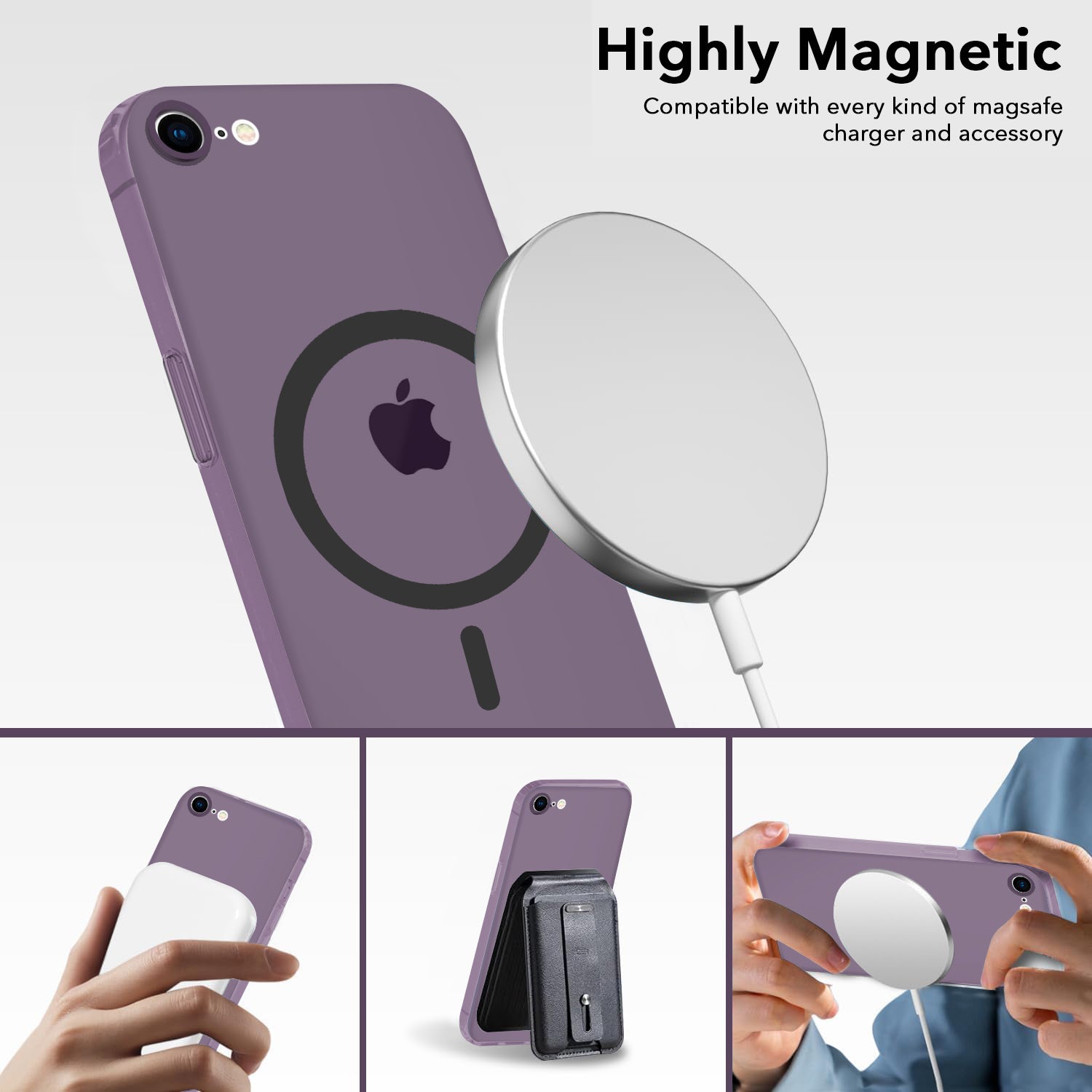 For iPhone SE 2020 | SE 2022 Back Cover Case (Frosted Matte Feel | MagSafe Compatible Wireless Charging | Polycarbonate Material)